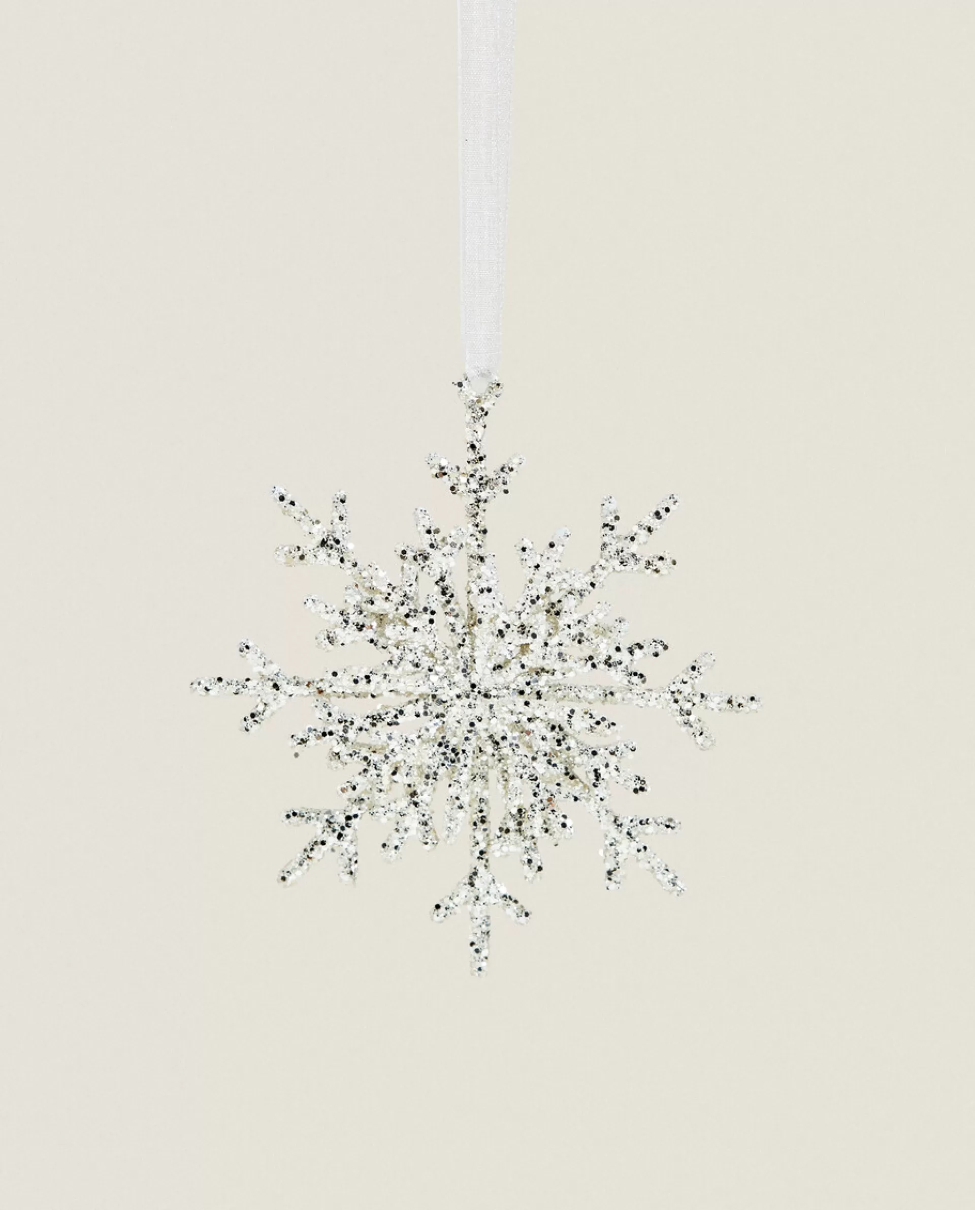 ZARA Home Glittery Christmas Snowflake Decoration Silver Flash Sale
