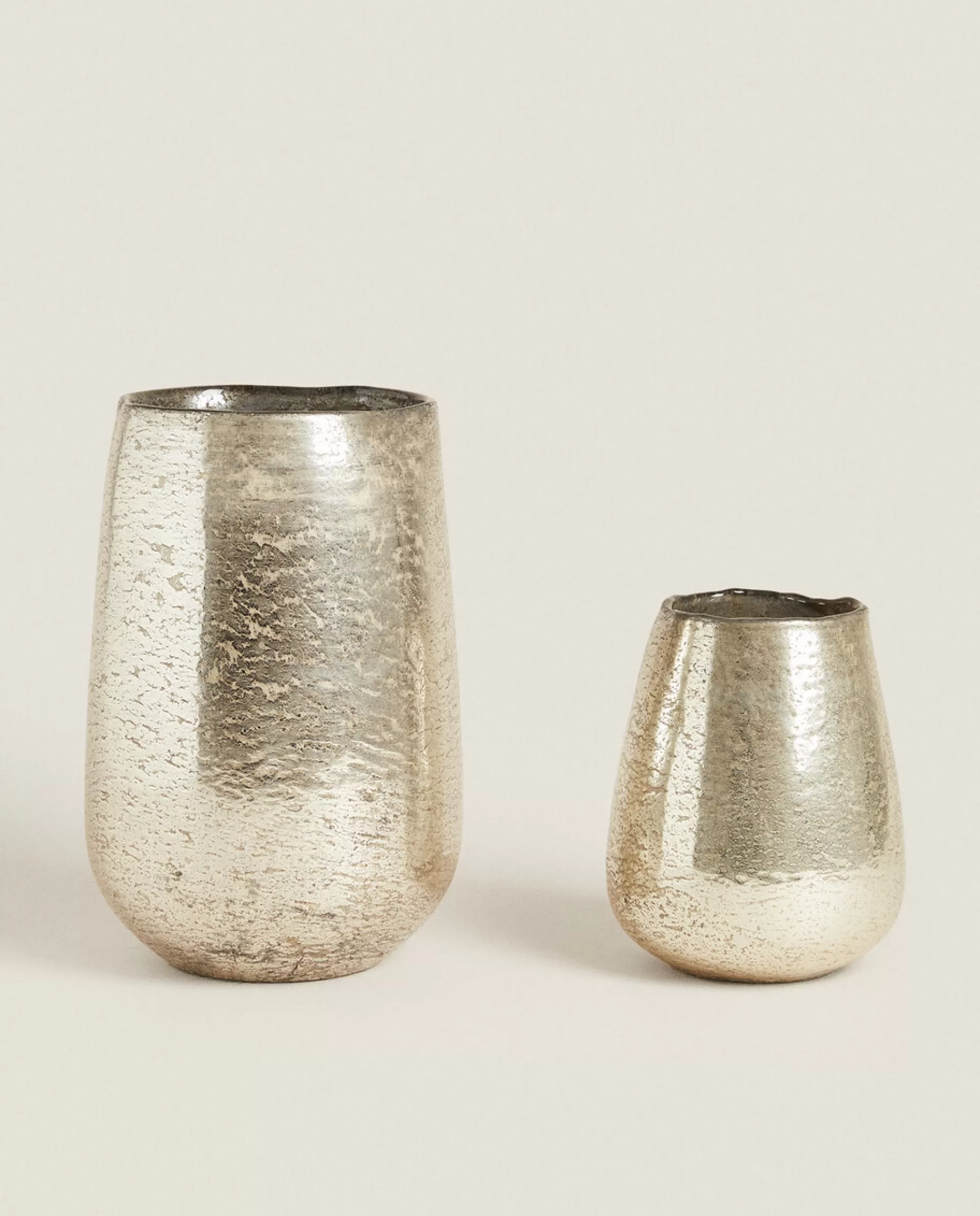 ZARA Home Gold Glass Vase Golden Discount