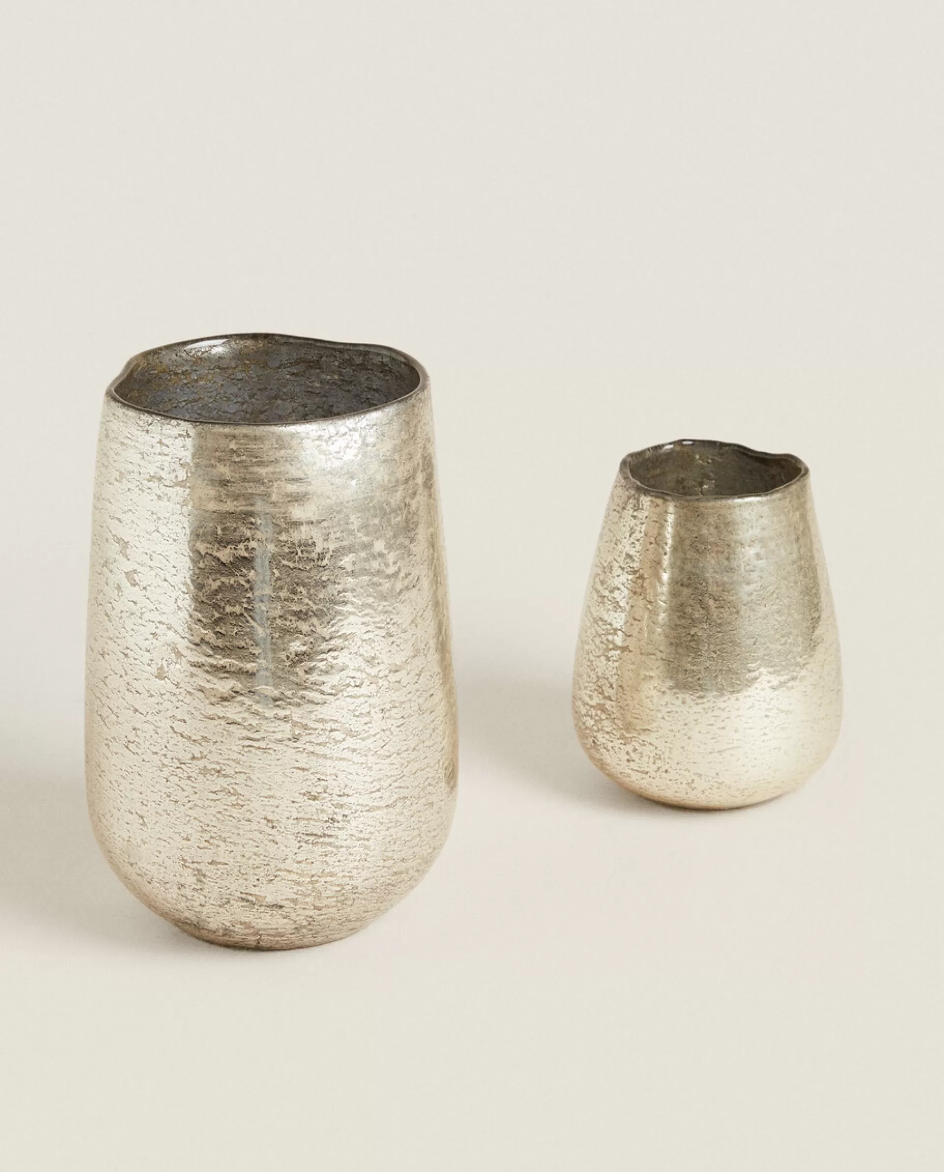 ZARA Home Gold Glass Vase Golden Discount