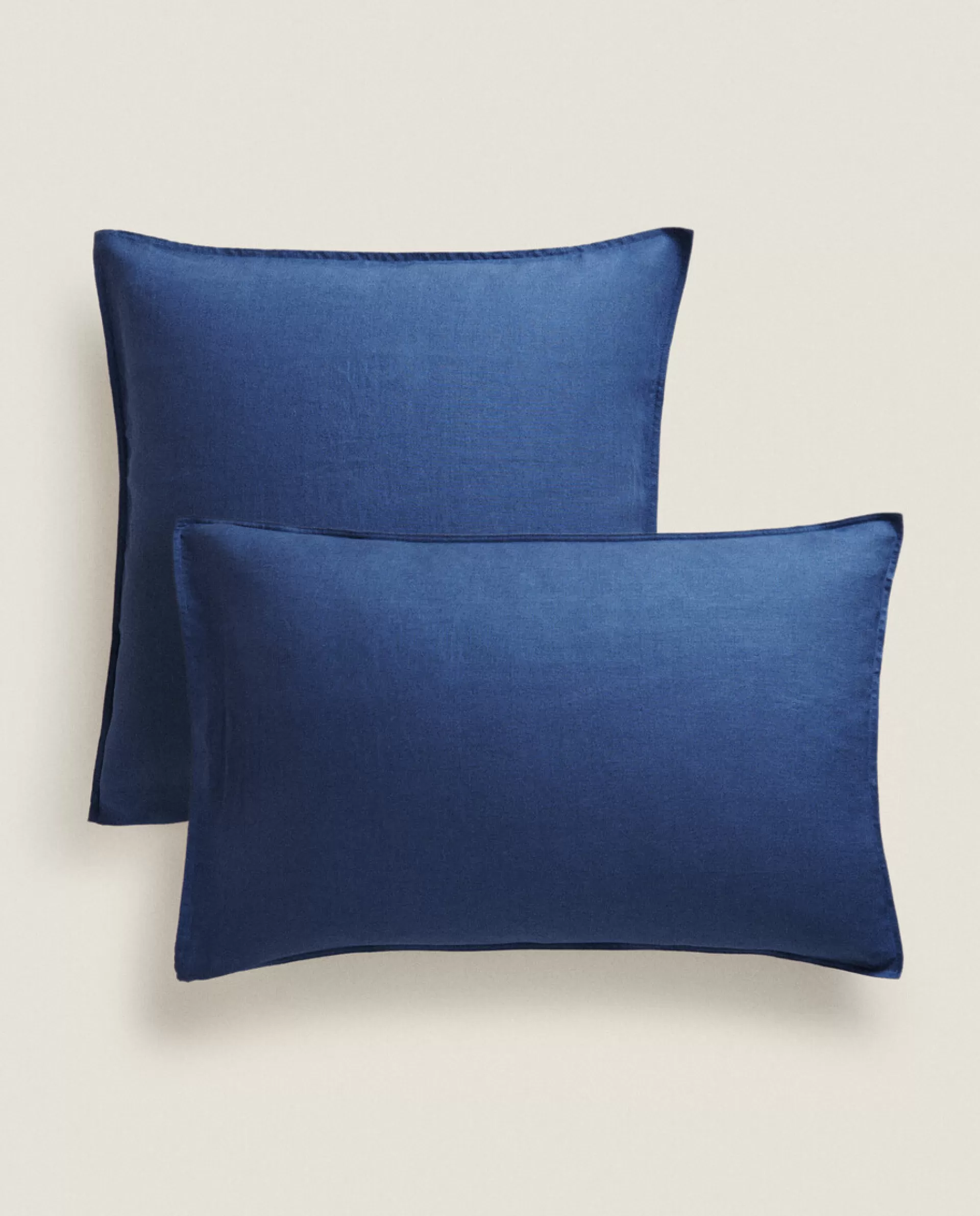 ZARA Home (140 Gsm) Linen Pillowcase Blue Flash Sale