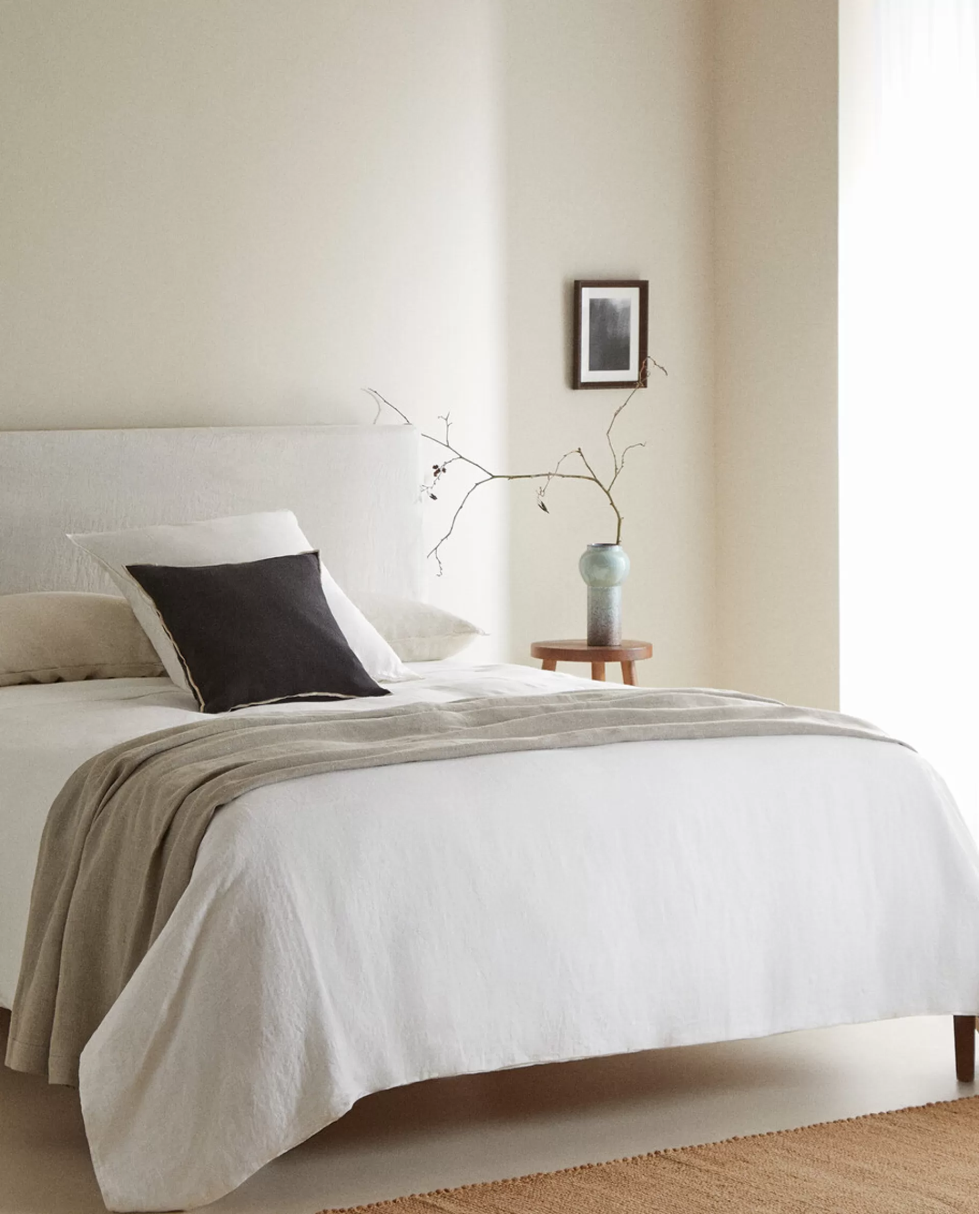 ZARA Home (160 Gsm) Washed Linen Duvet Cover White Sale