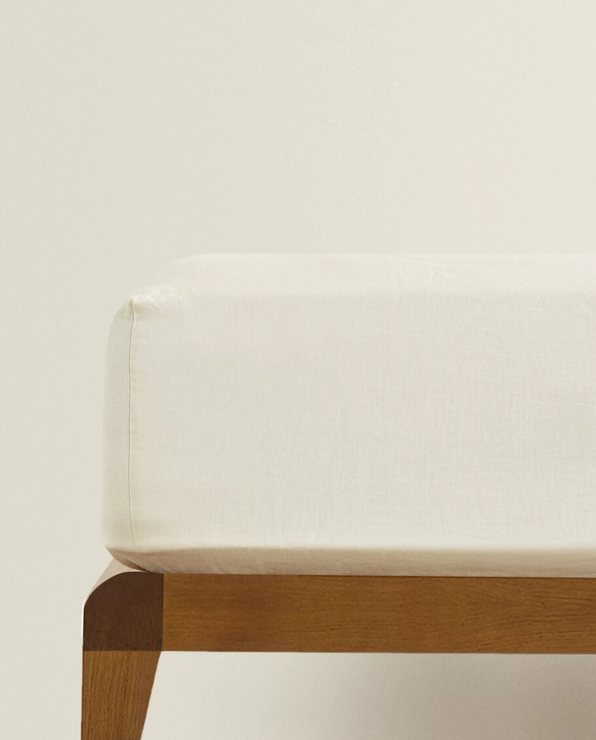 ZARA Home (140 Gsm) Washed Linen Fitted Sheet Sand New