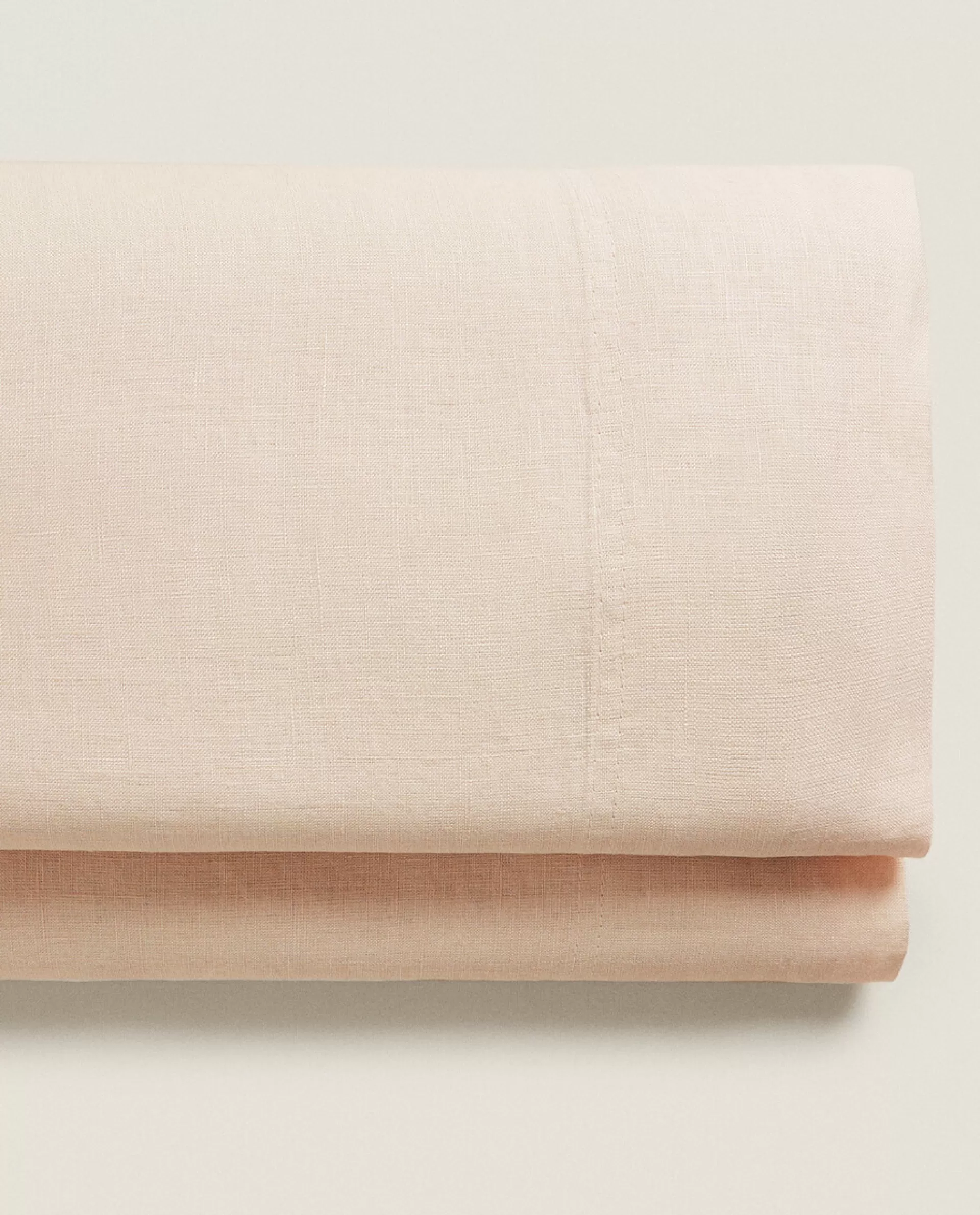 ZARA Home (140 Gsm) Washed Linen Flat Sheet Pink Best Sale