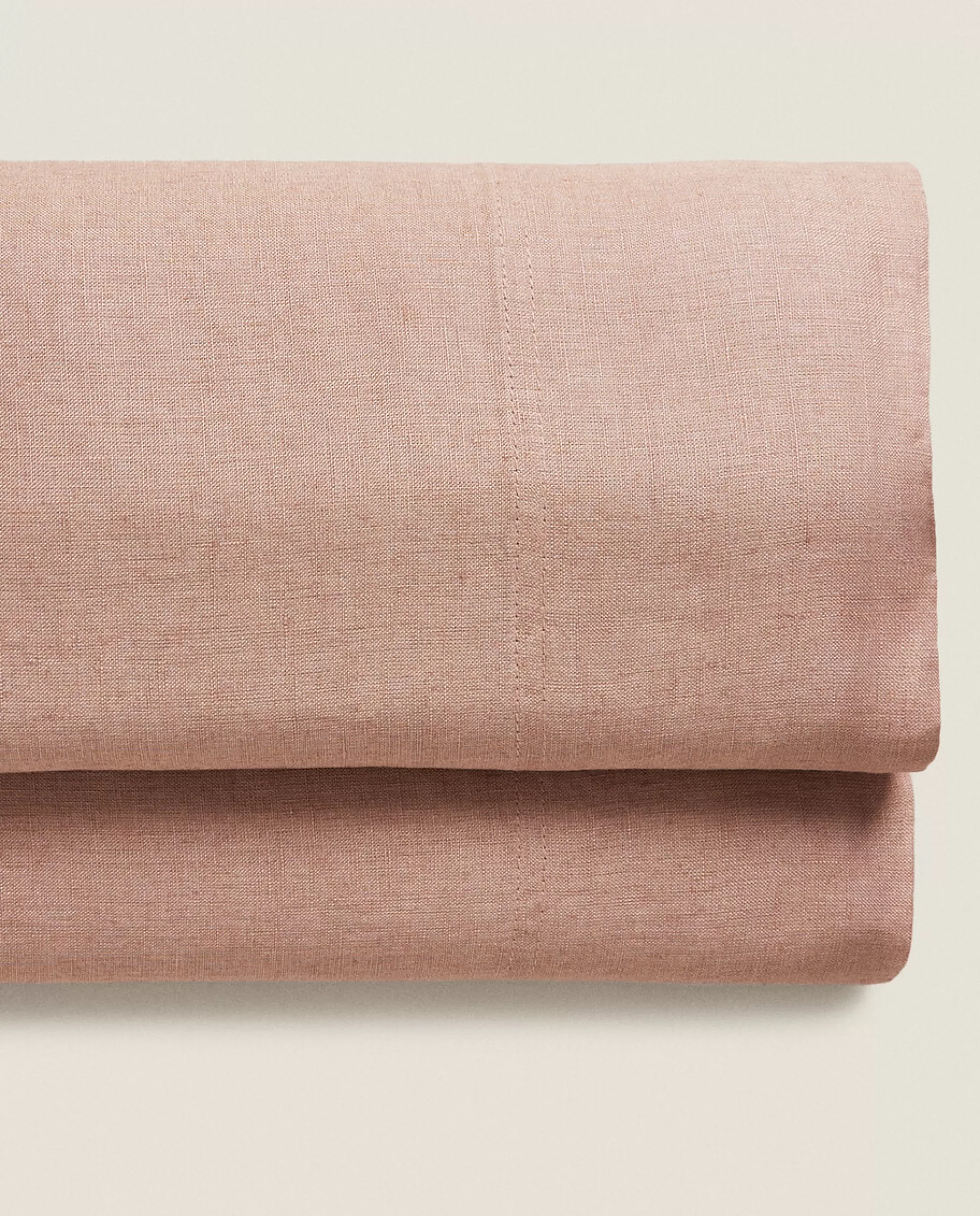 ZARA Home (140 Gsm) Washed Linen Flat Sheet Pink Outlet