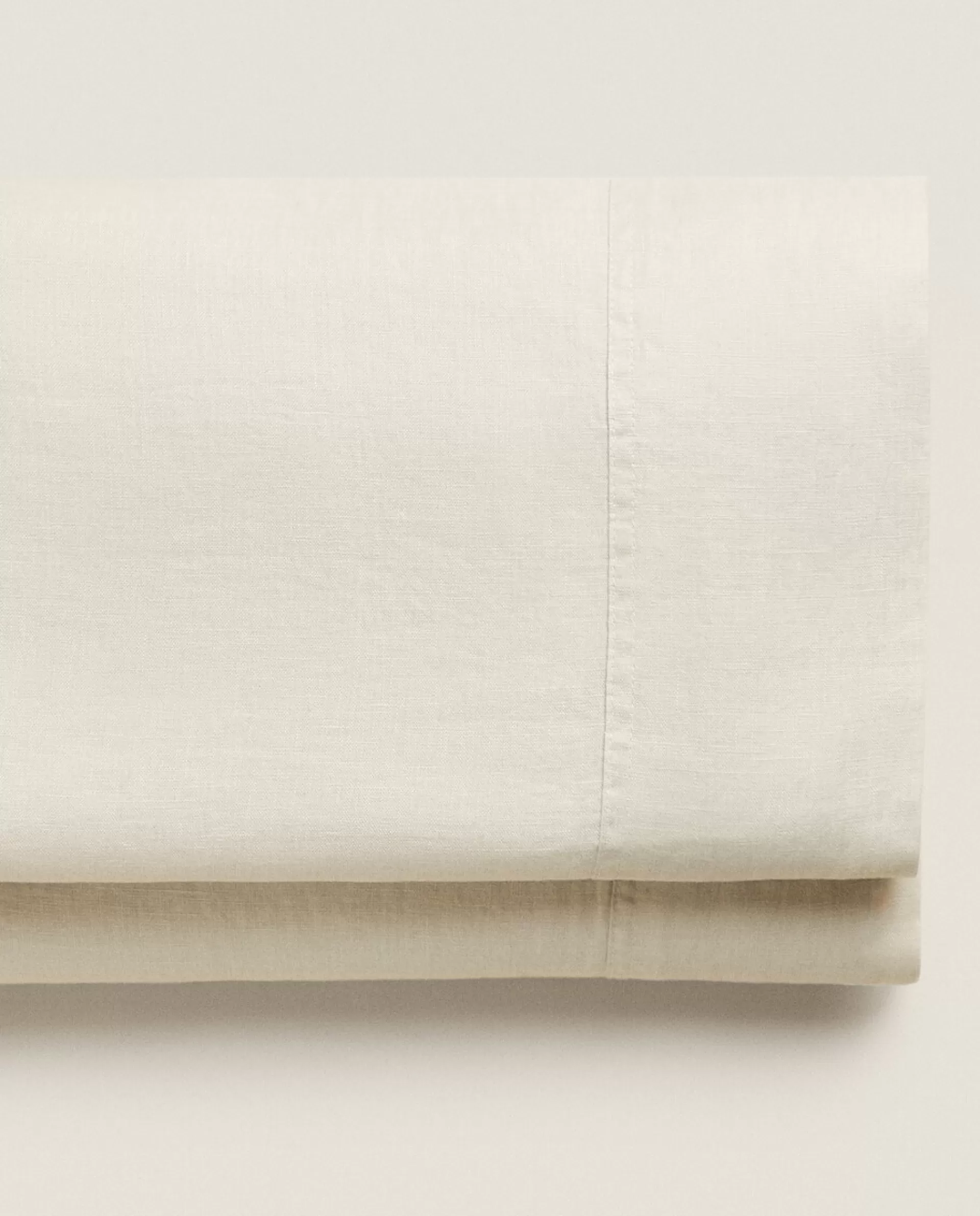 ZARA Home (140 Gsm) Washed Linen Flat Sheet Sand Sale