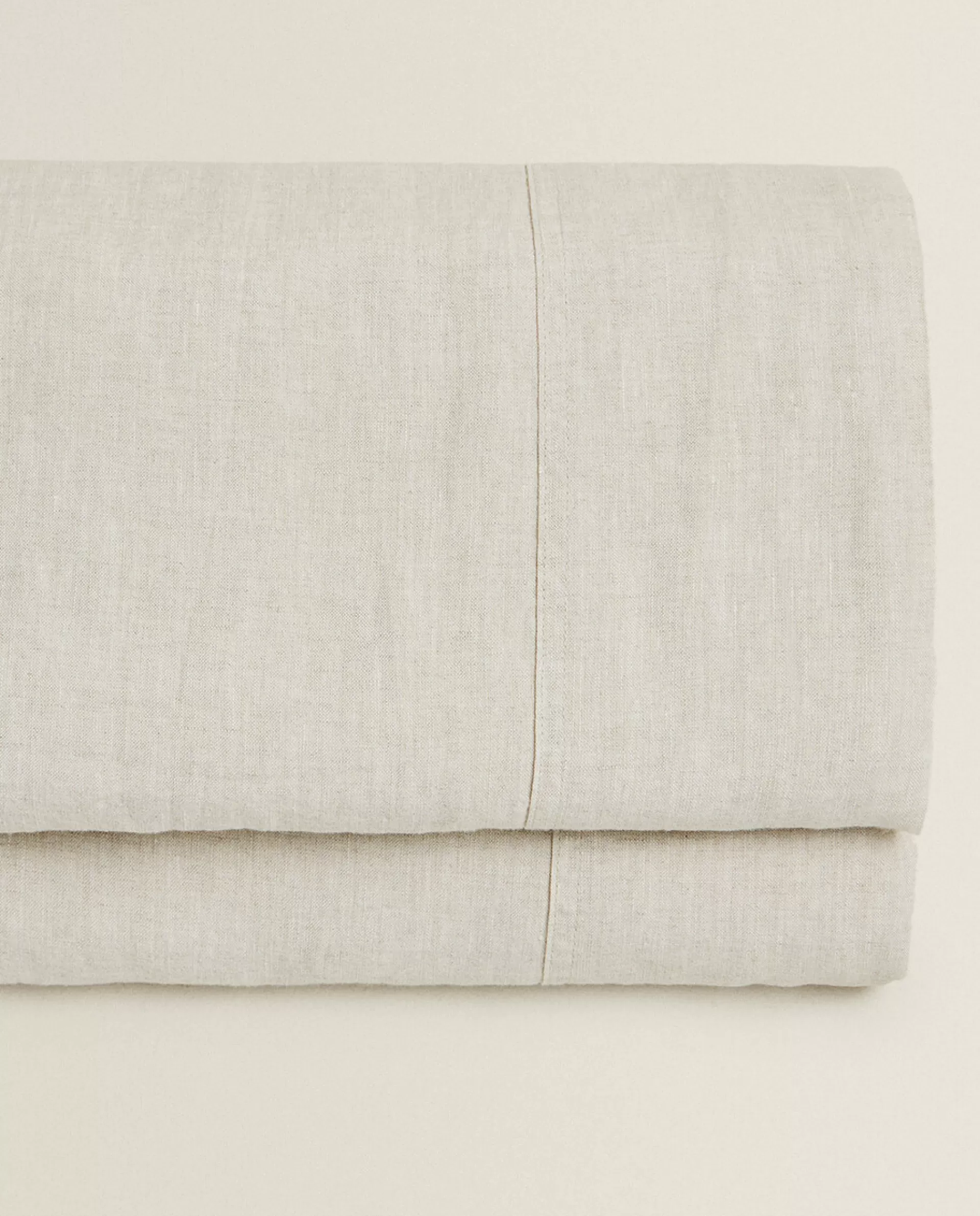 ZARA Home (160 Gsm) Washed Linen Flat Sheet Natural Colour Flash Sale