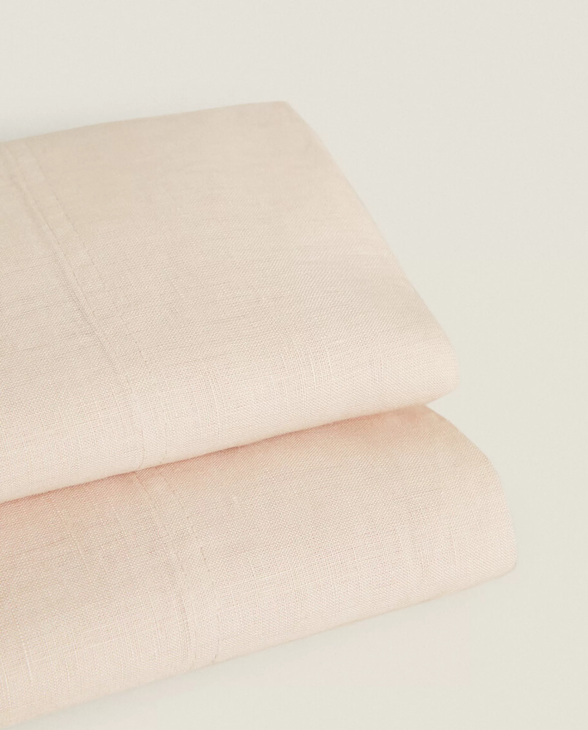 ZARA Home (140 Gsm) Washed Linen Flat Sheet Pink Best Sale