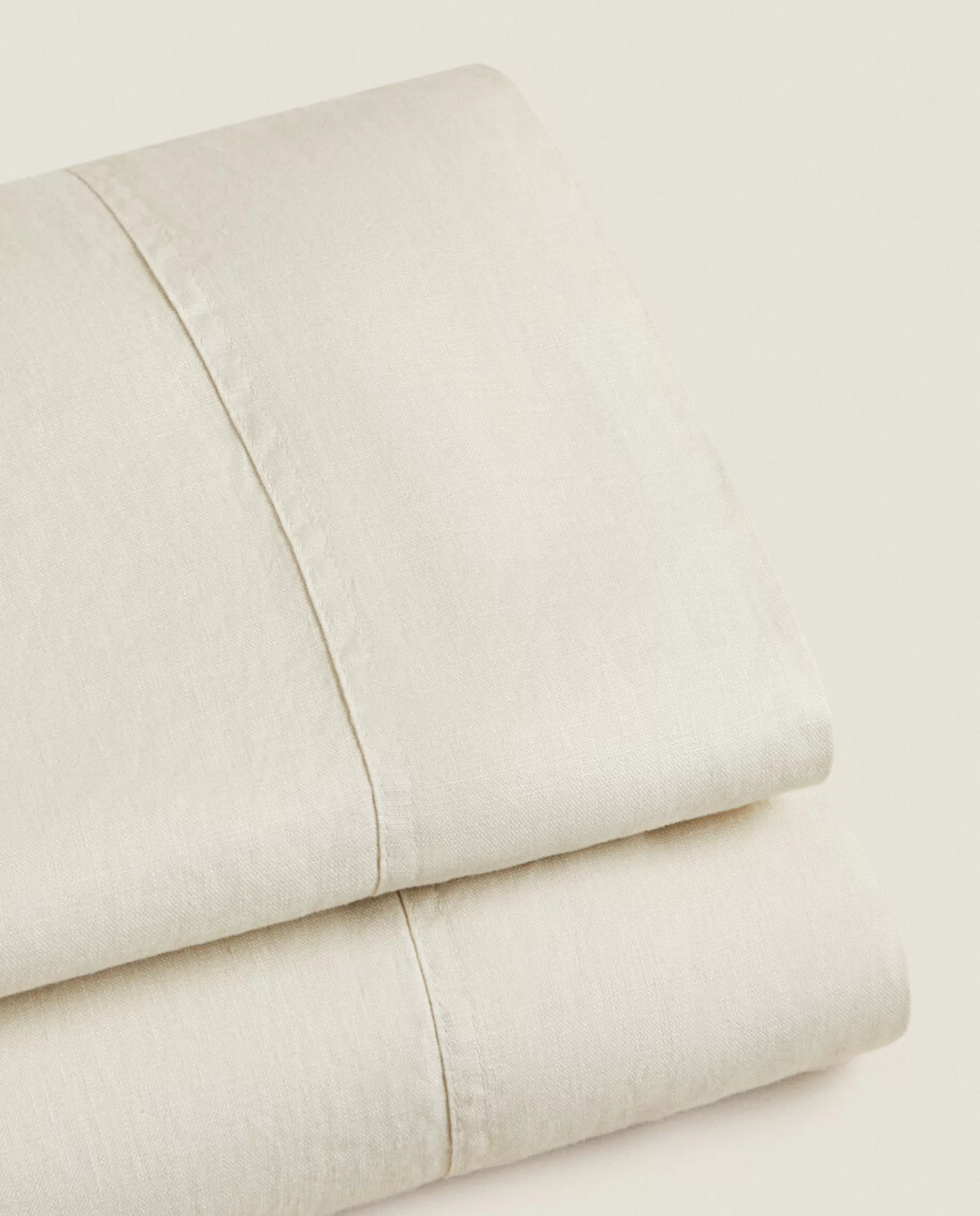 ZARA Home (140 Gsm) Washed Linen Flat Sheet Sand Sale