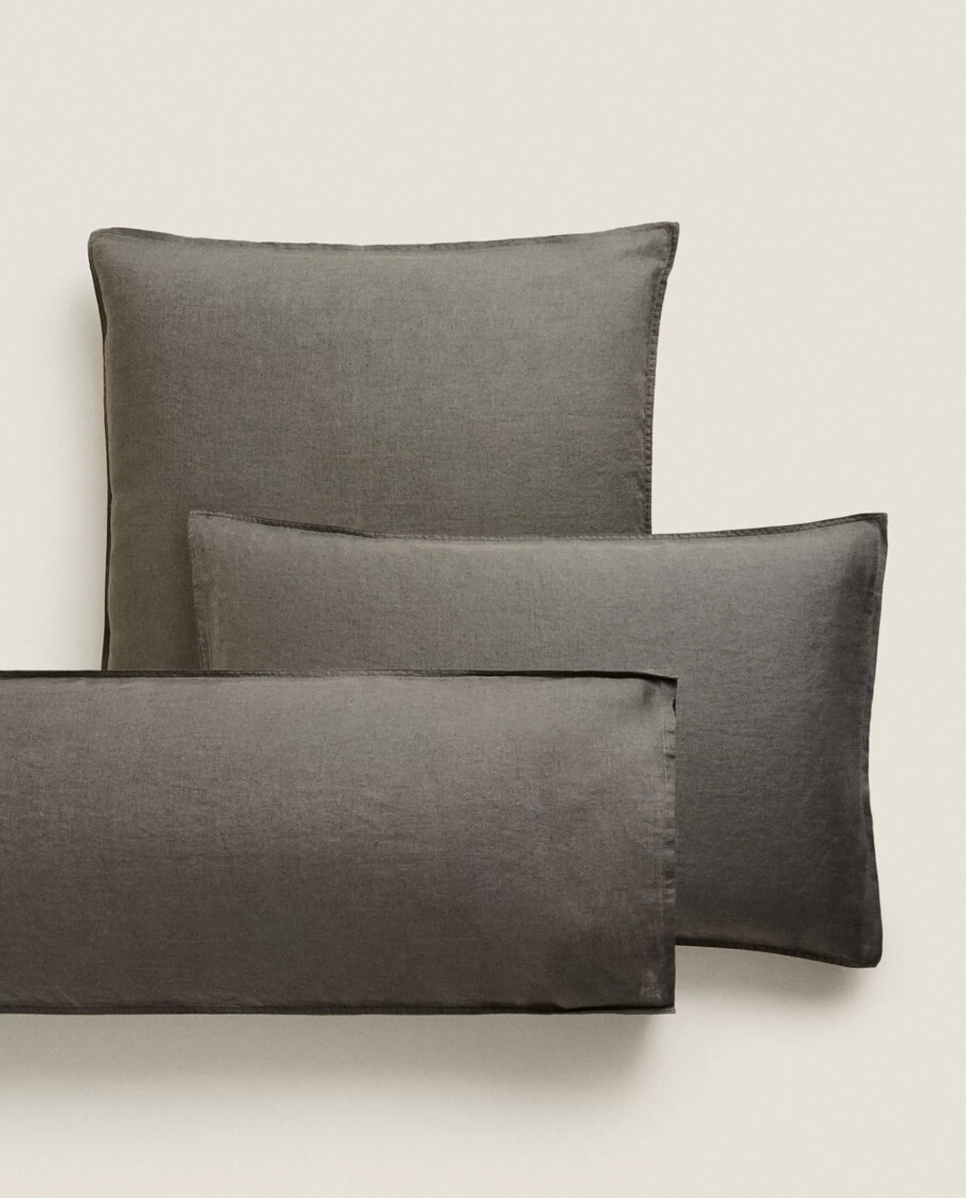 ZARA Home (140 Gsm) Washed Linen Pillowcase Grey Cheap