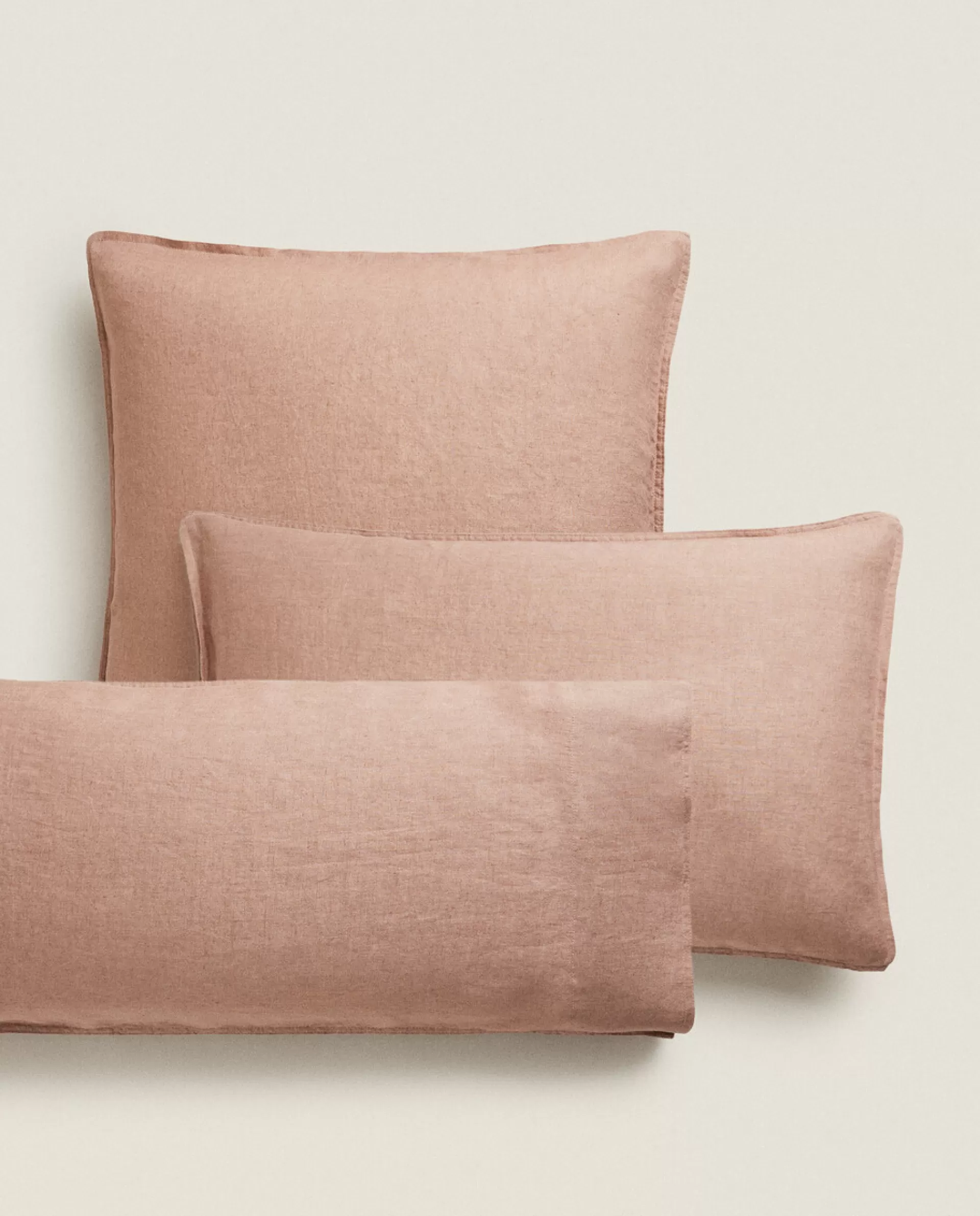 ZARA Home (140 Gsm) Washed Linen Pillowcase Pink Sale