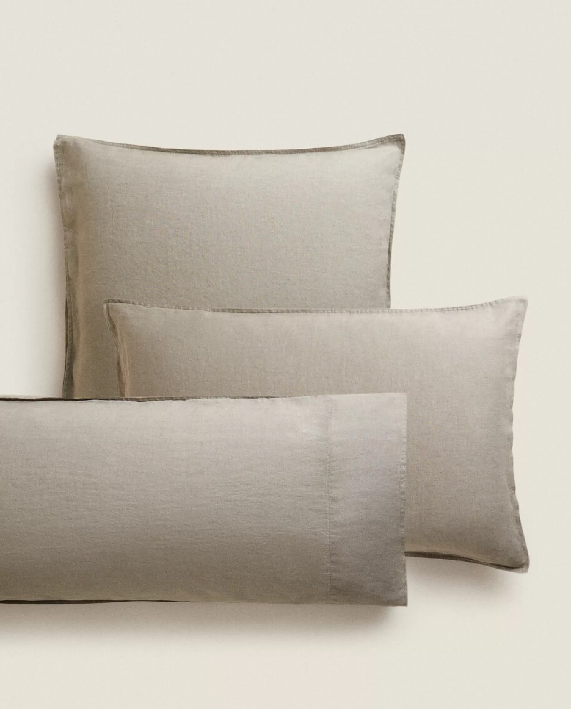 ZARA Home (140 Gsm) Washed Linen Pillowcase Middle Grey Discount