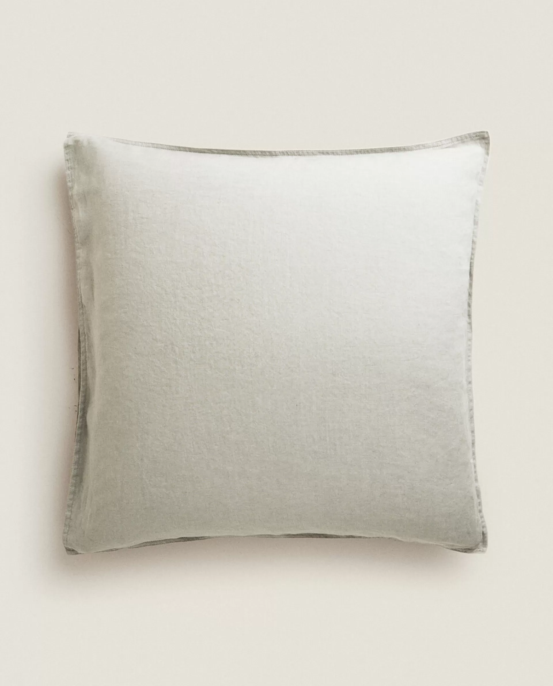 ZARA Home (140 Gsm) Washed Linen Pillowcase Green Outlet