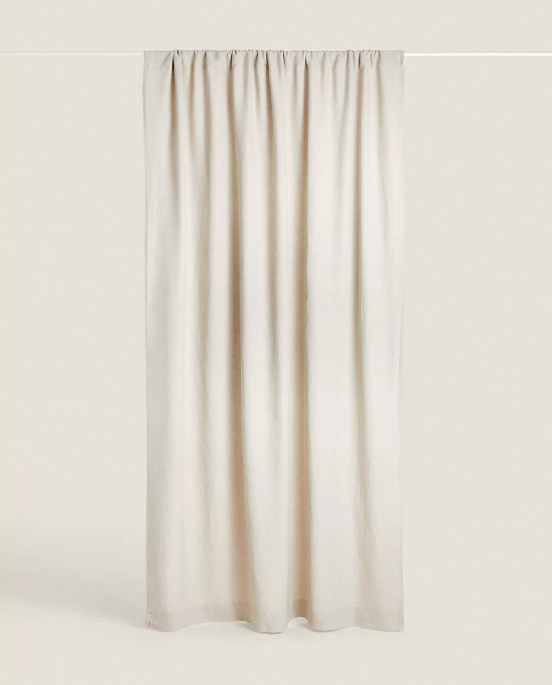 ZARA Home Heavy Linen Curtain Oyster White Flash Sale
