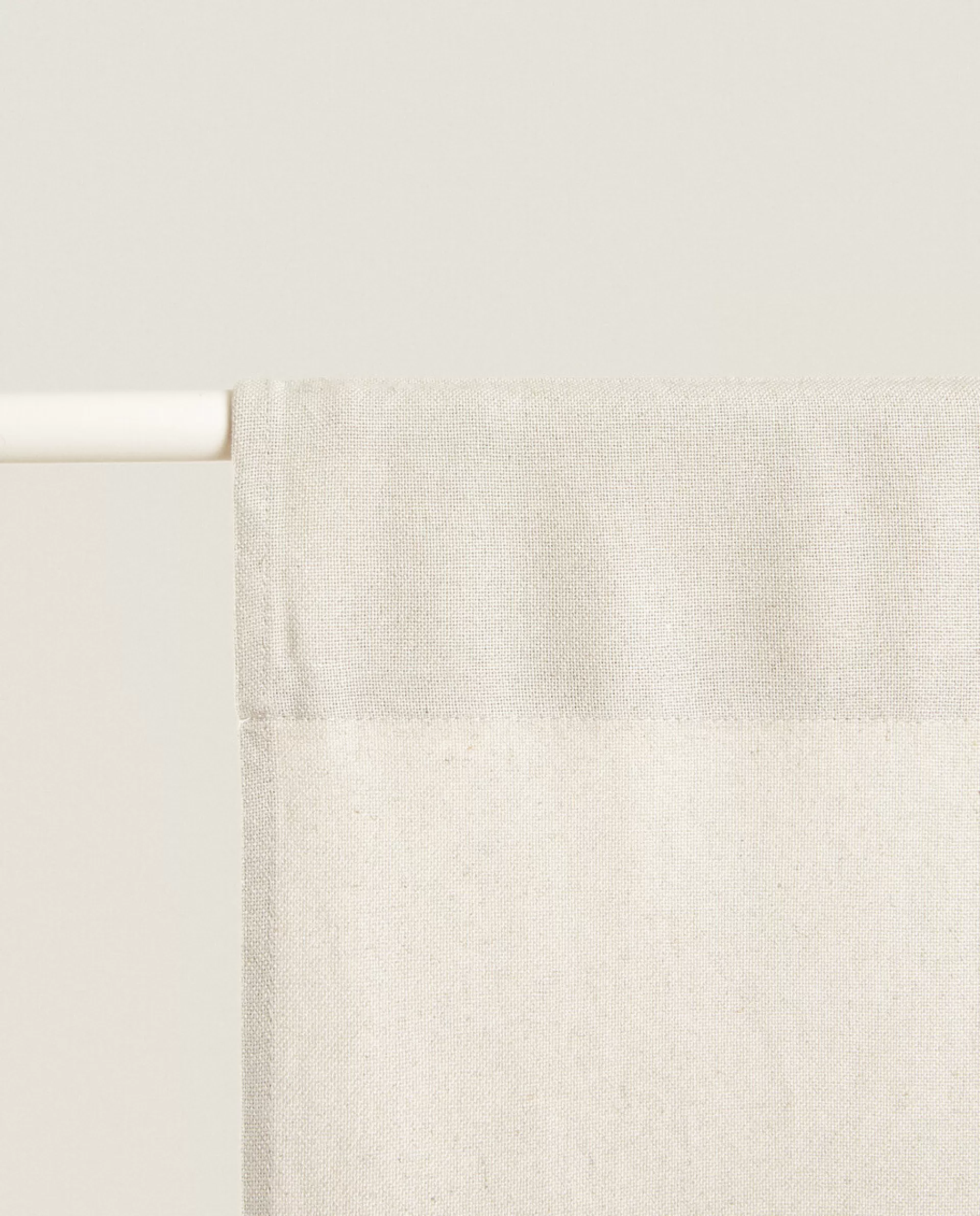 ZARA Home Heavy Linen Curtain Oyster White Flash Sale