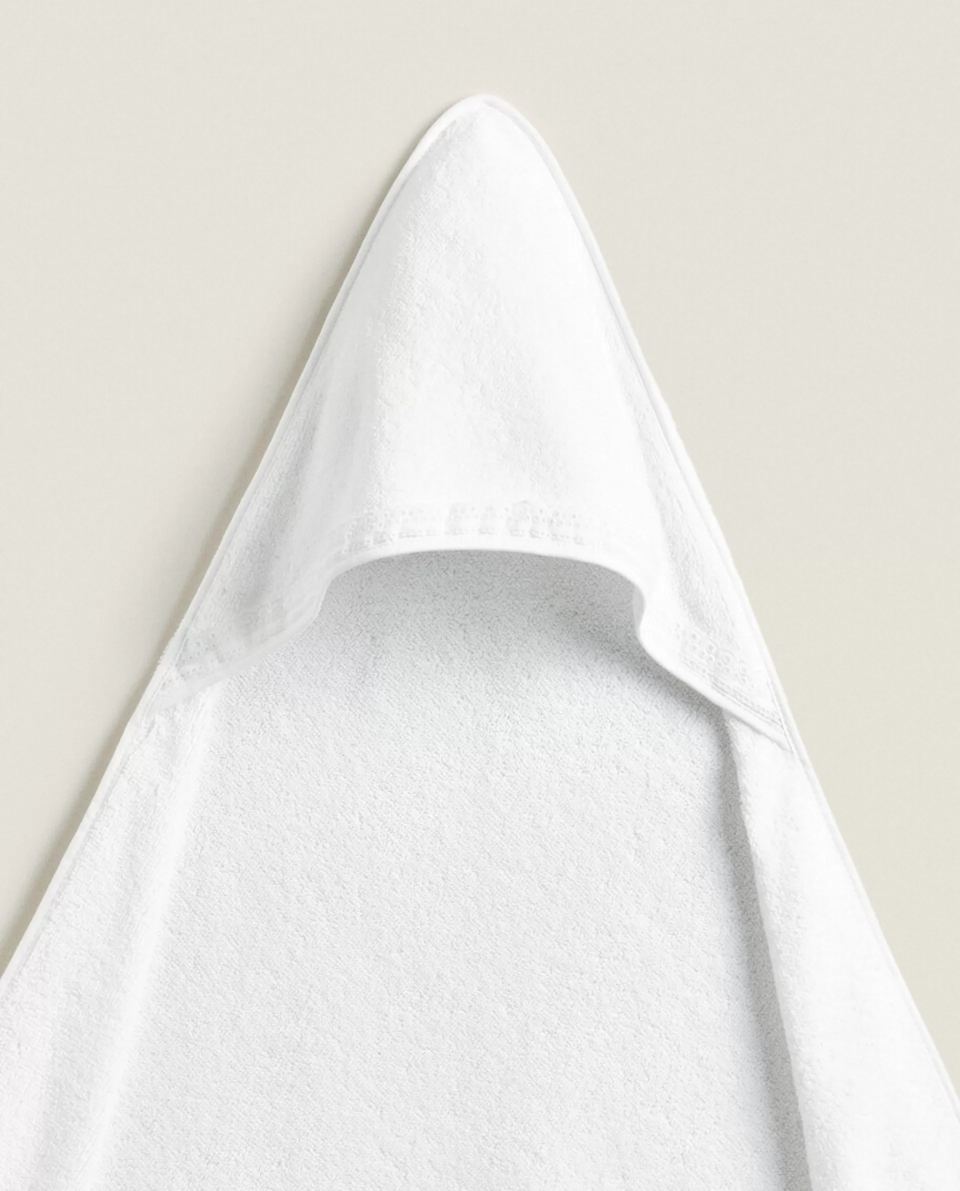ZARA Home Hooded Baby Towel With Embroidered Border White Shop