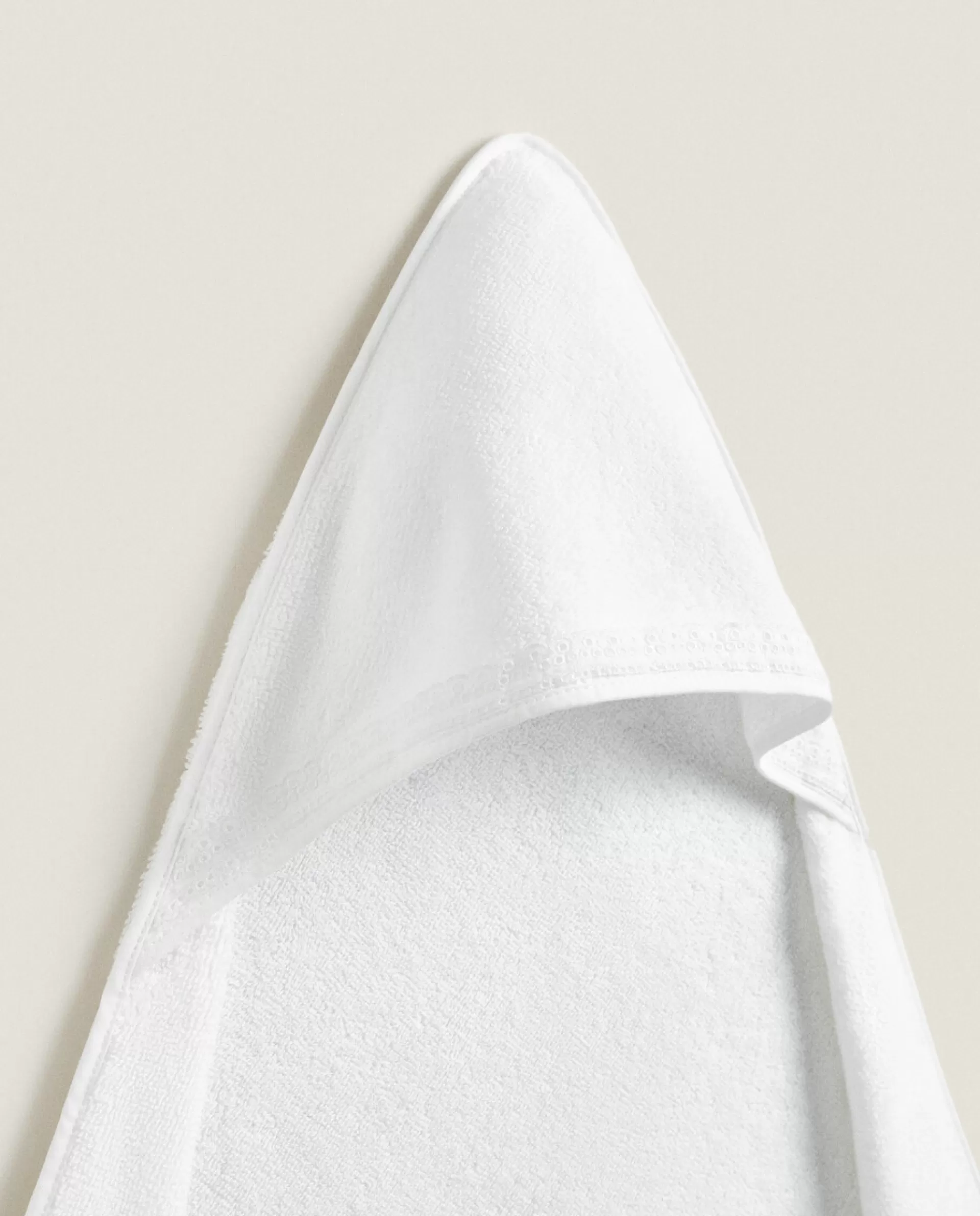 ZARA Home Hooded Baby Towel With Embroidered Border White Shop
