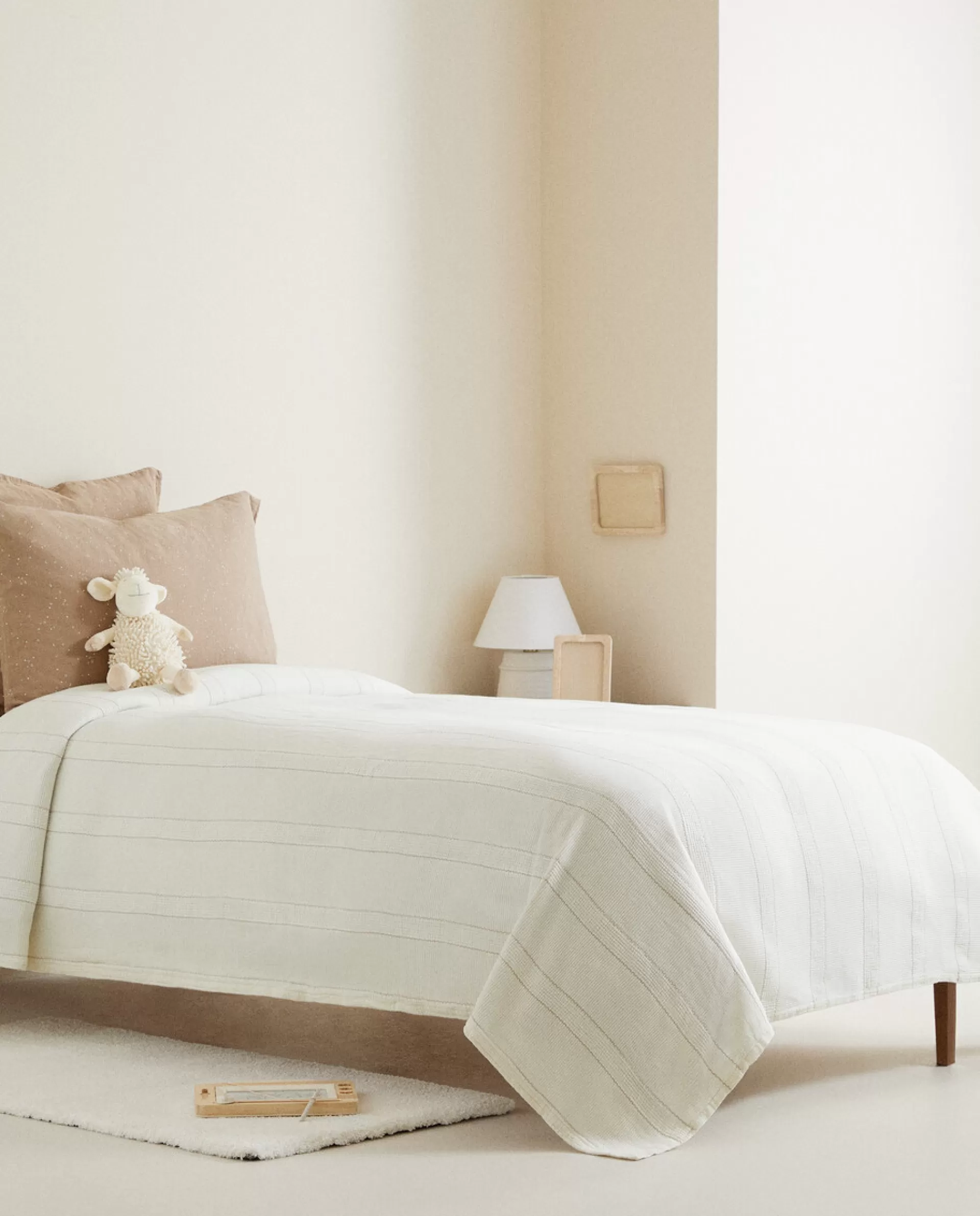 ZARA Home Jacquard Cotton Bedspread White Cheap