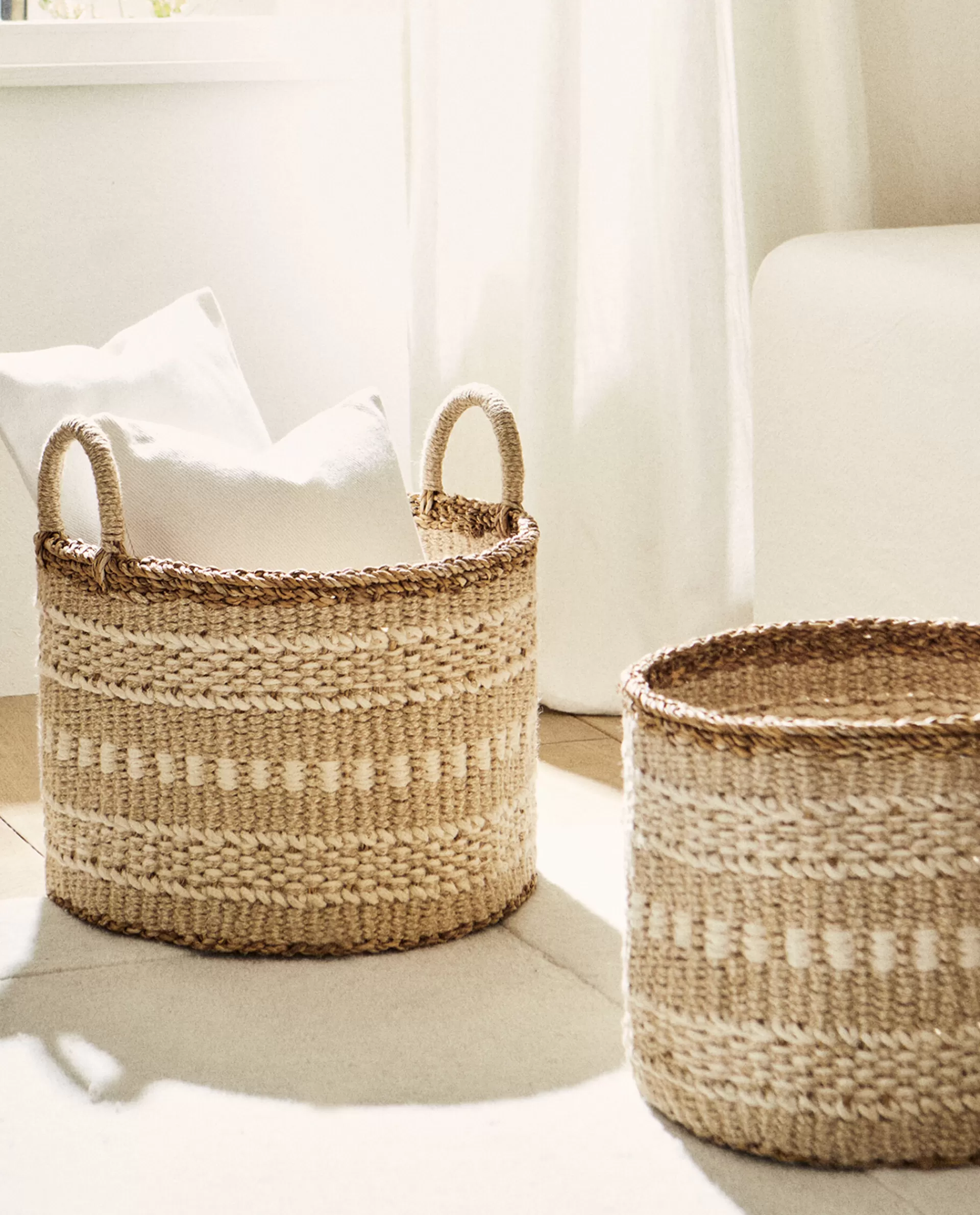 jute_basket_with_border_2-1.webp ZARA Home Jute Basket With Border Natural Colour Best Sale