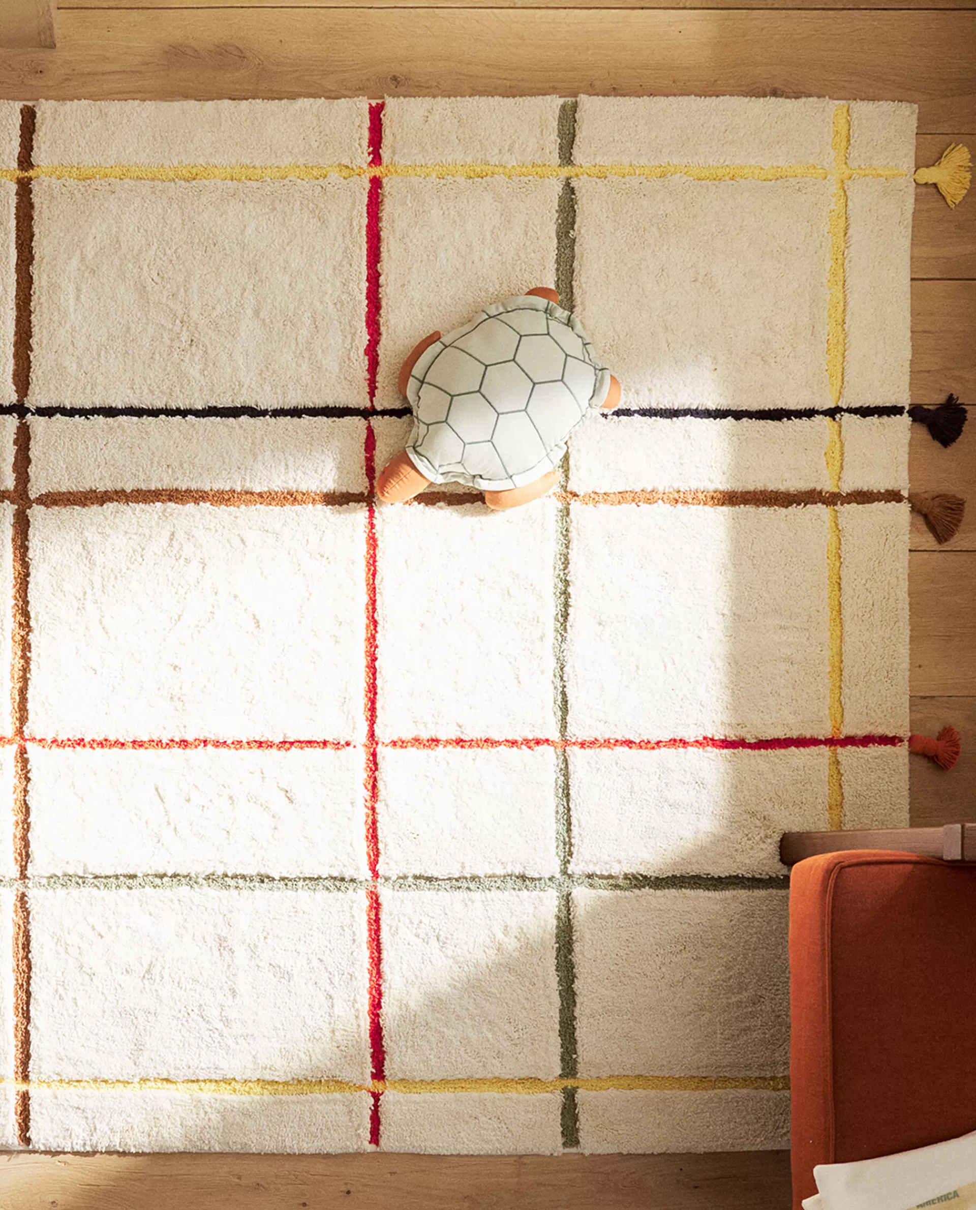 kids_check_and_tassels_rug_2-1.webp ZARA Home Kids' Check And Tassels Rug Multicolored Store