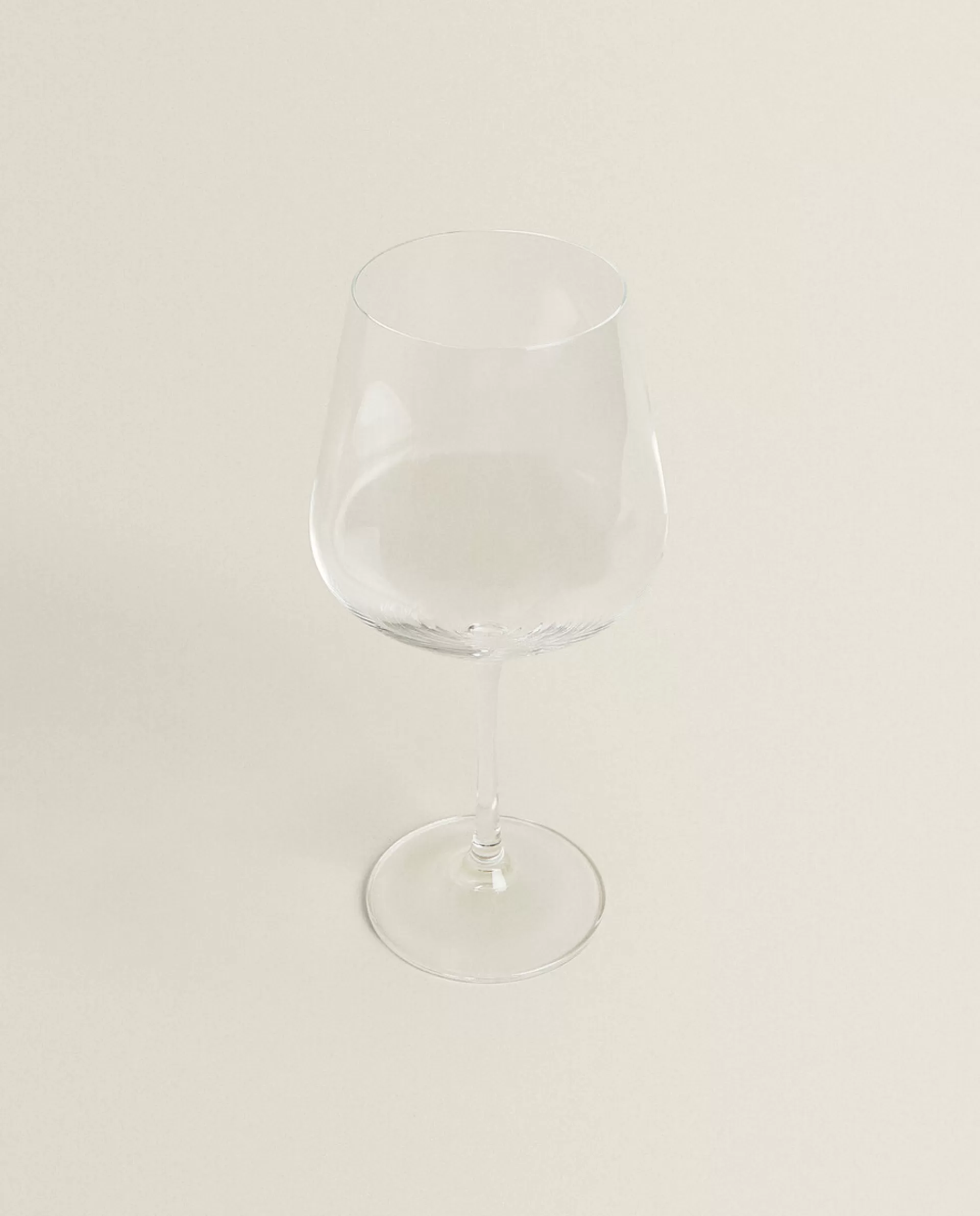 ZARA Home Large Bohemia Crystal Wine Glass Transparent Clearance