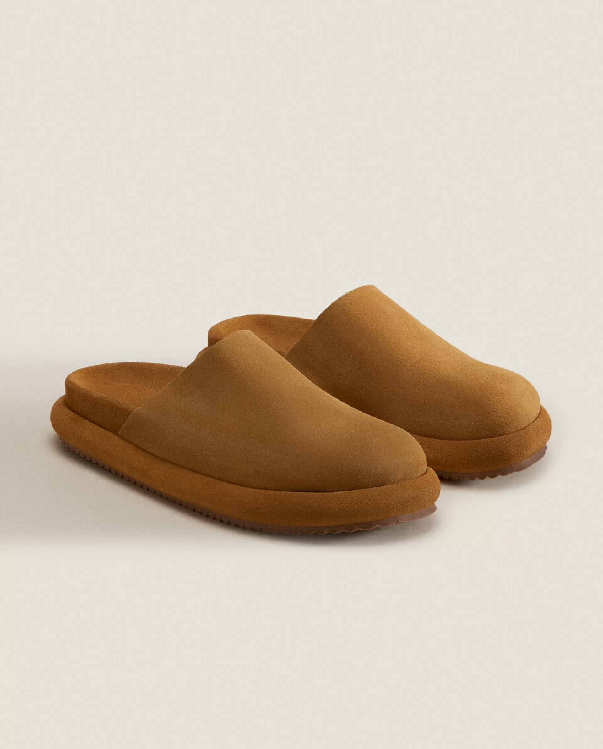 ZARA Home Leather Mule Slippers With Sole Detail 1-105 Store