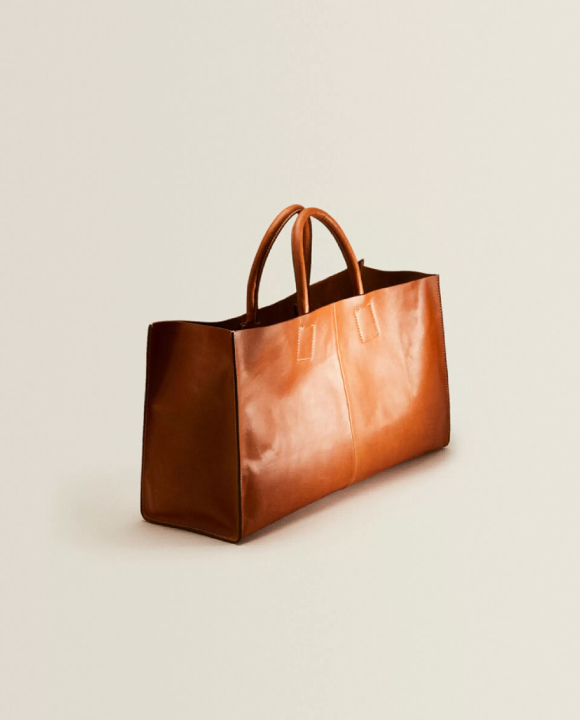 ZARA Home Leather Tote Bag 1-105 Clearance