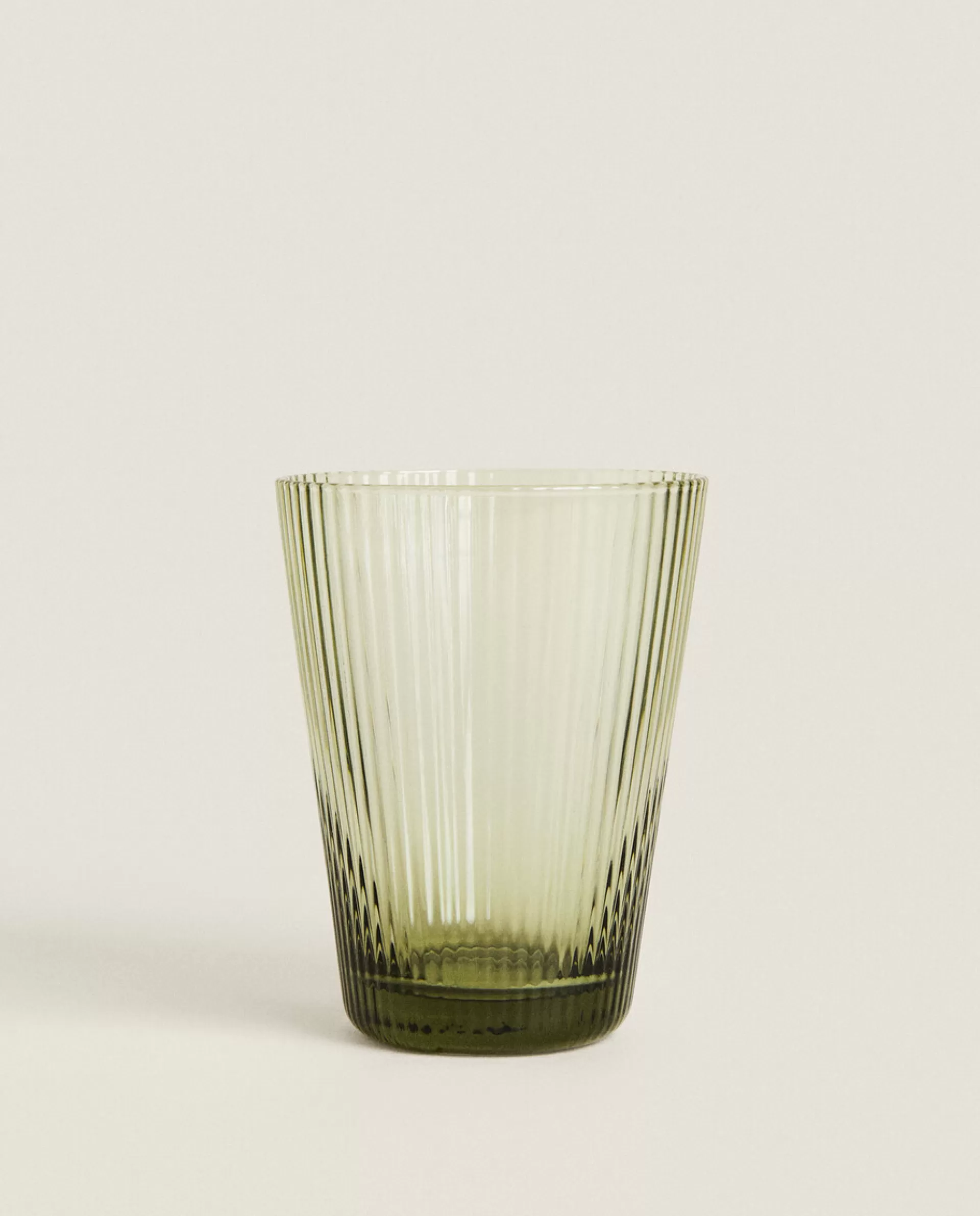 ZARA Home Lined Design Glass Tumbler Green Store