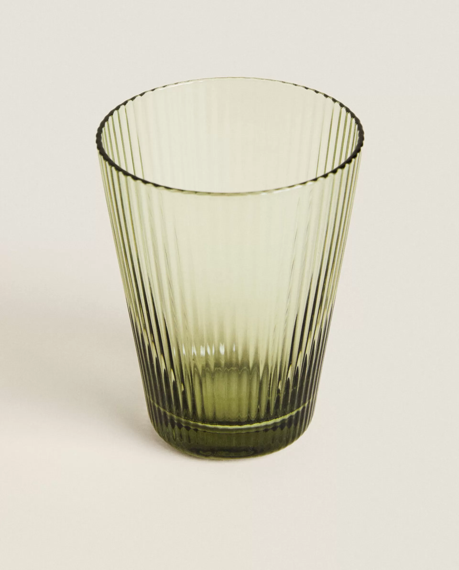 ZARA Home Lined Design Glass Tumbler Green Store