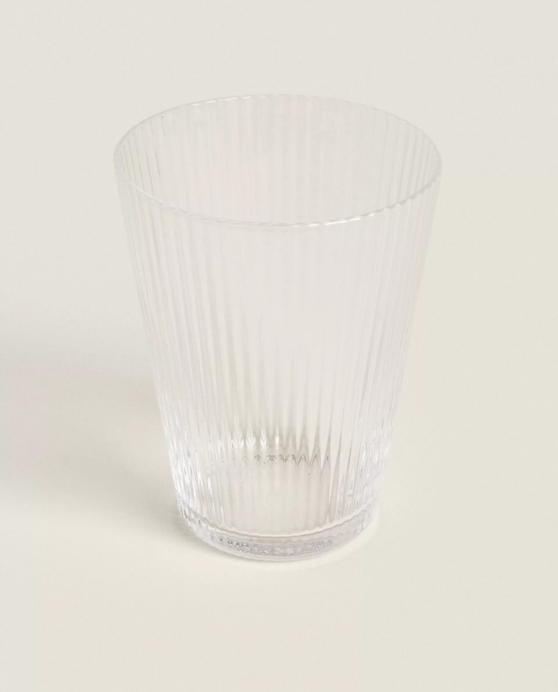 ZARA Home Lined Design Glass Tumbler Transparent Discount