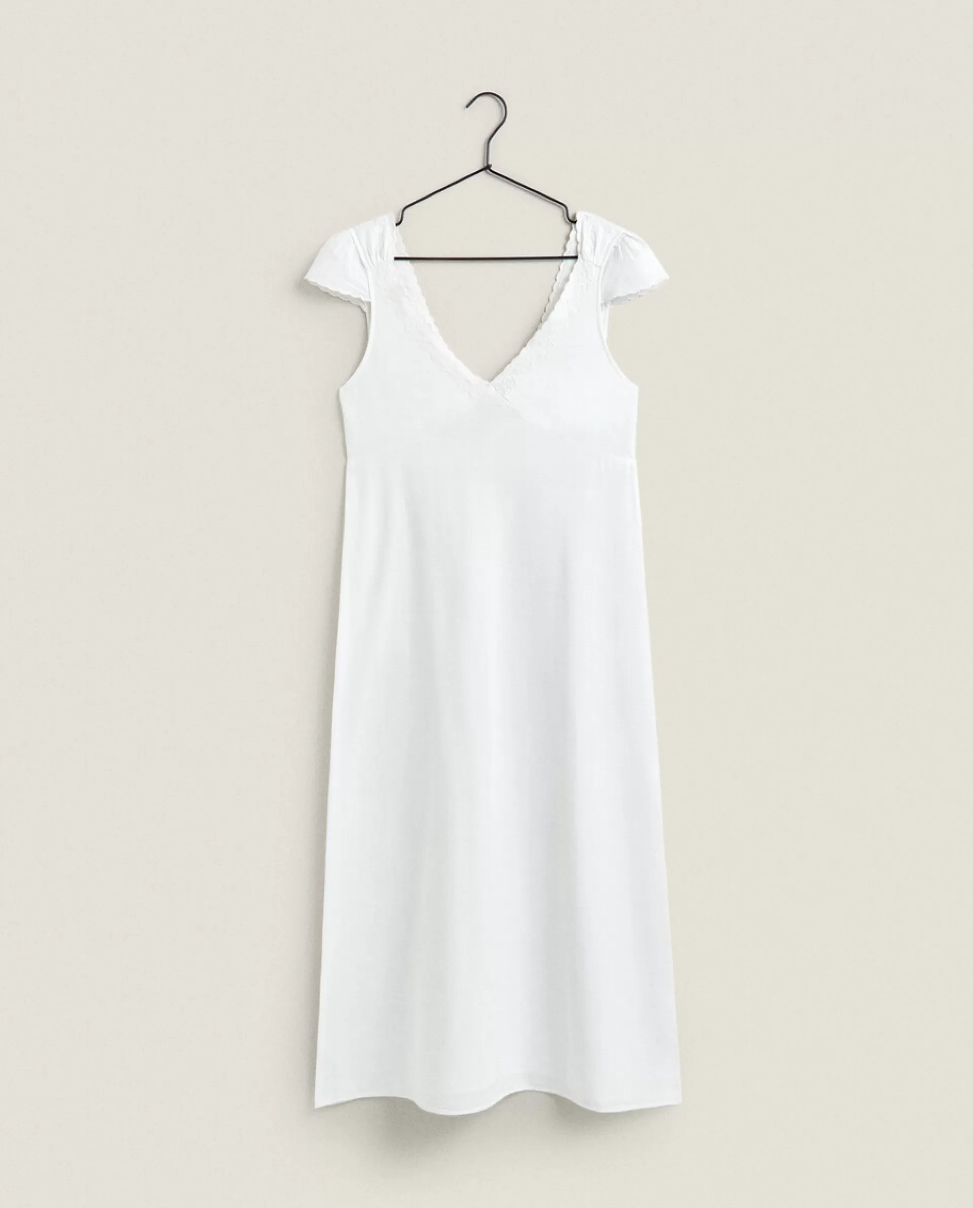 ZARA Home Linen And Cotton Nightgown White Clearance