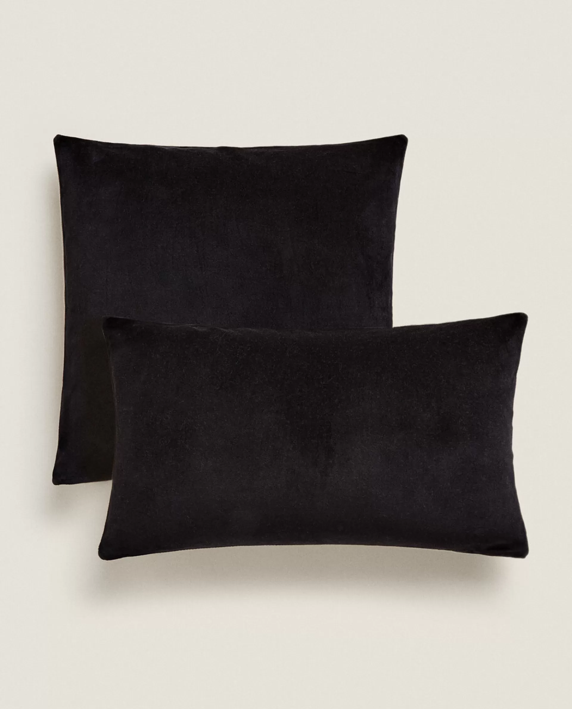 ZARA Home Linen And Velvet Throw Pillow Cover Black Store