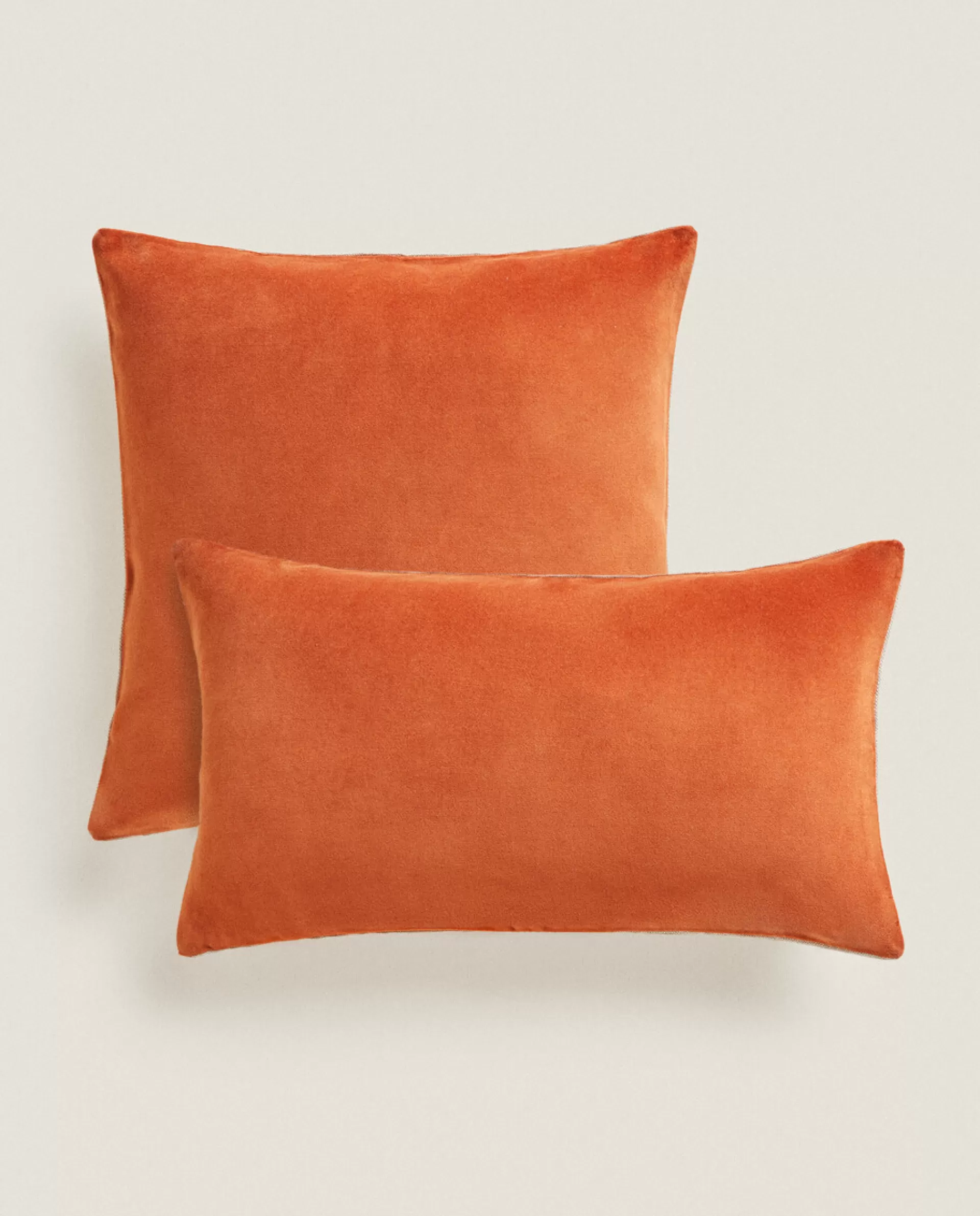 ZARA Home Linen And Velvet Throw Pillow Cover Russet Cheap
