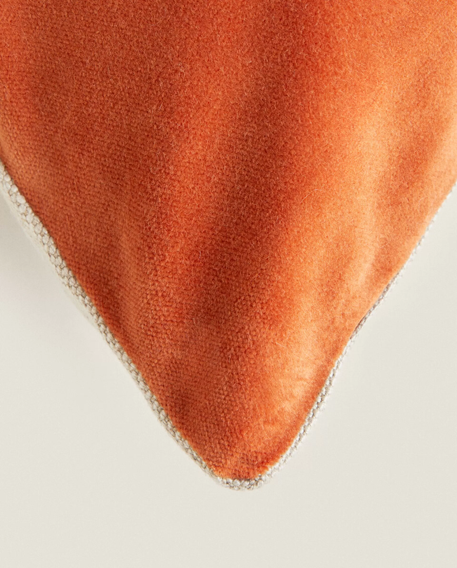 ZARA Home Linen And Velvet Throw Pillow Cover Russet Cheap