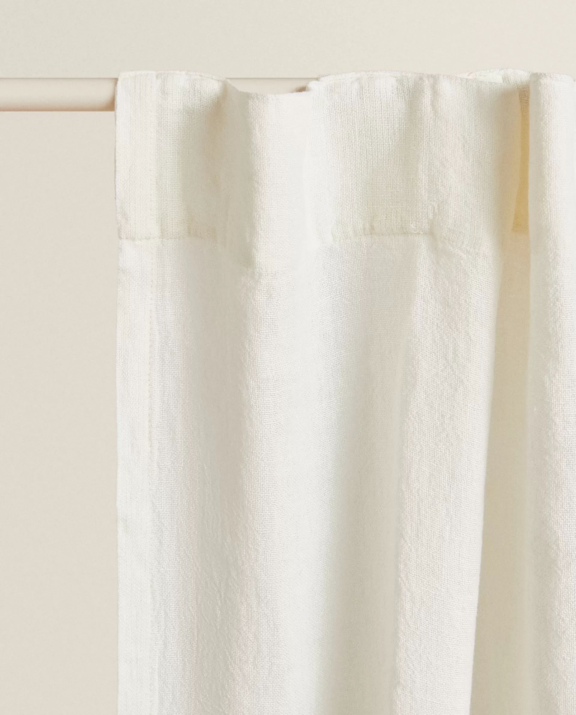 ZARA Home Linen Curtain White New