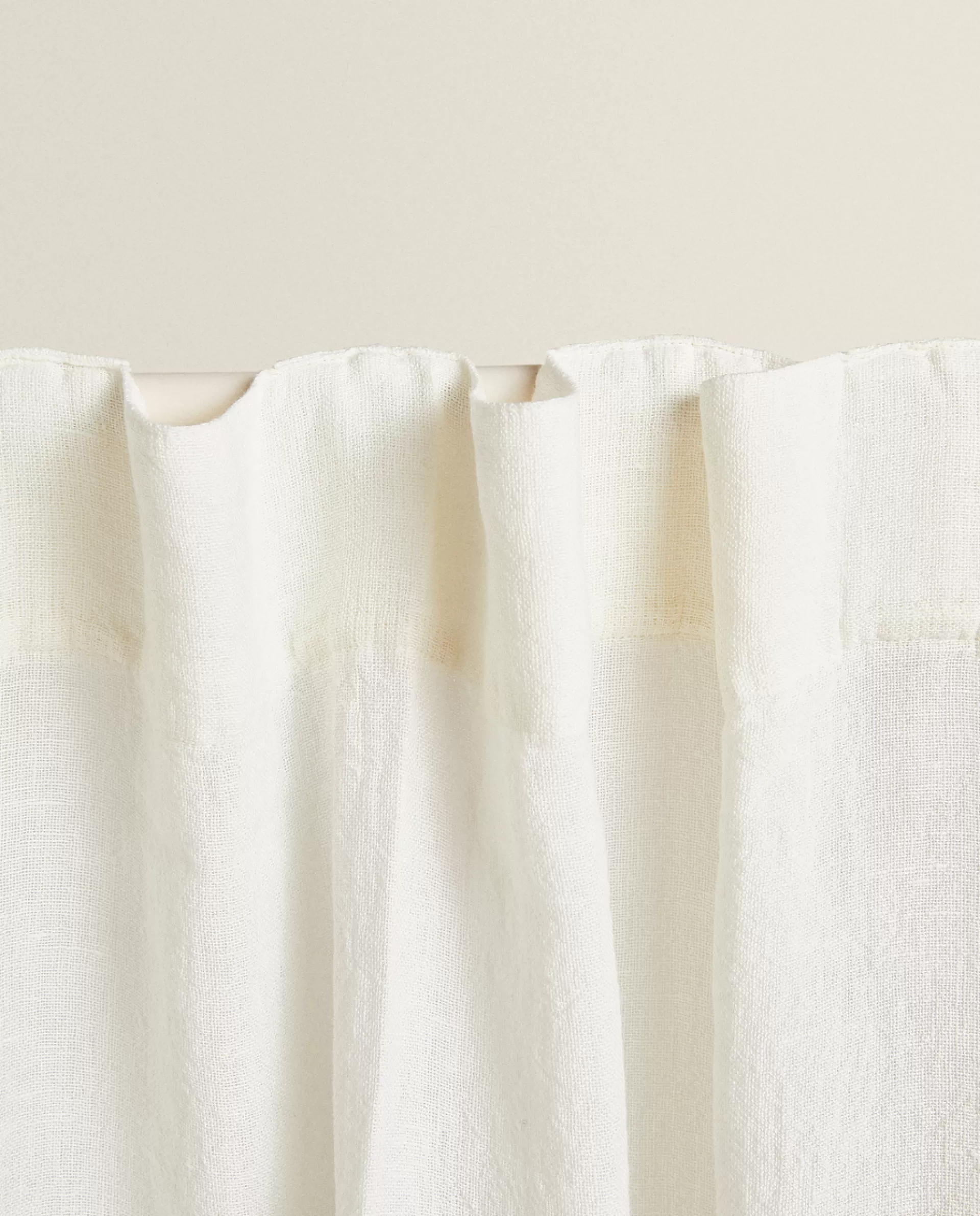ZARA Home Linen Curtain White New