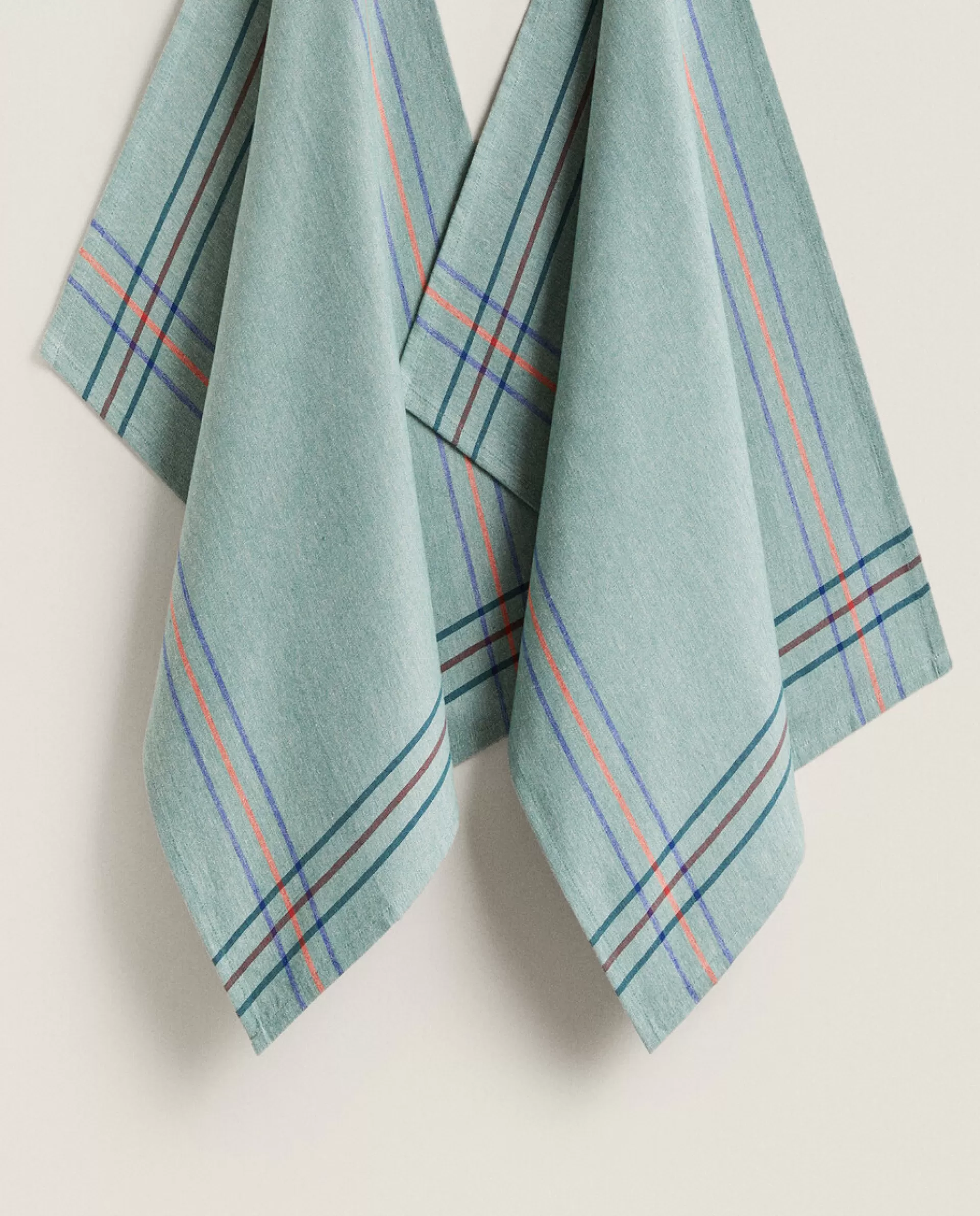 ZARA Home Linen Kitchen Towel (Pack Of 2) Green Sale