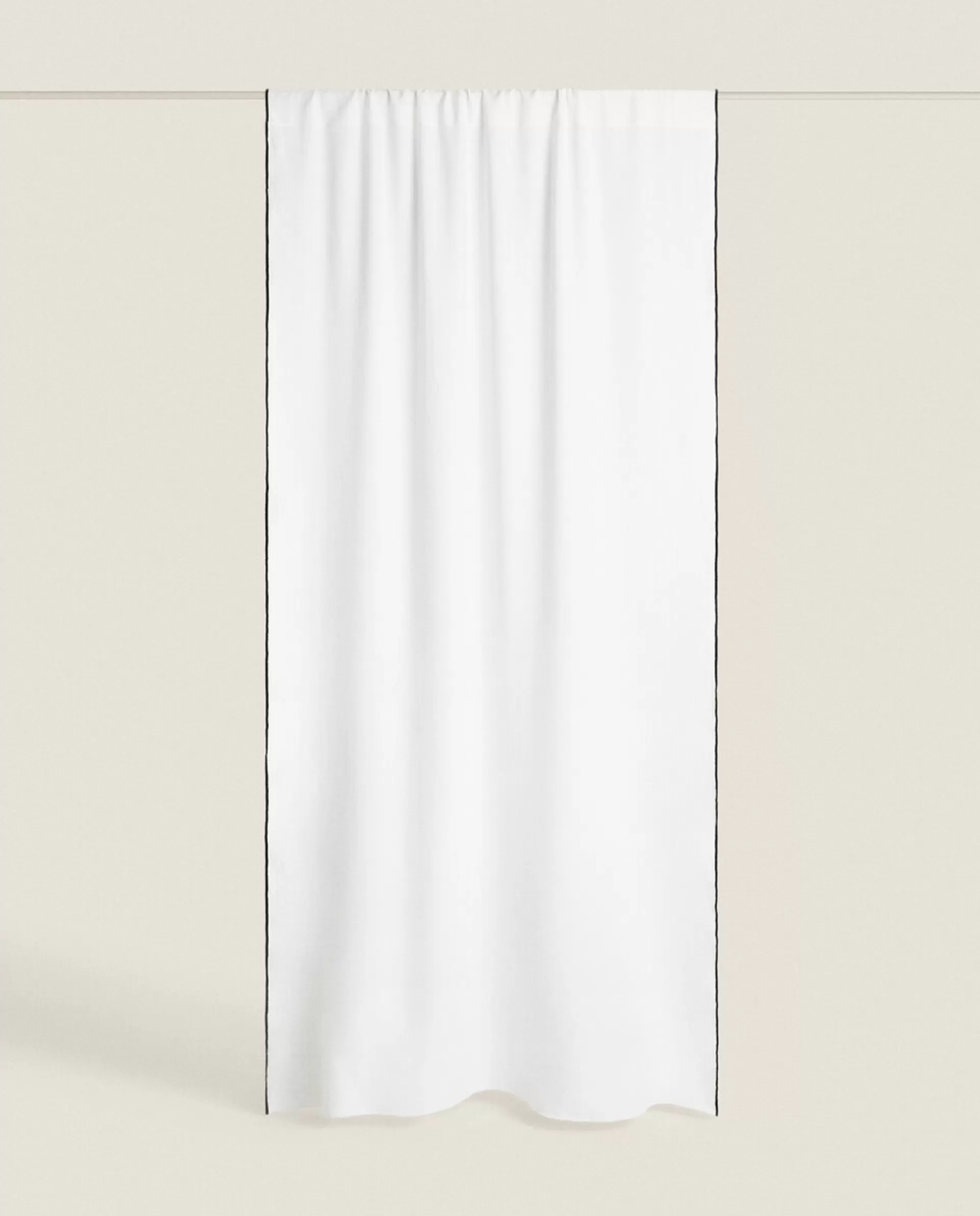 ZARA Home Linen Overlock Curtain White Hot