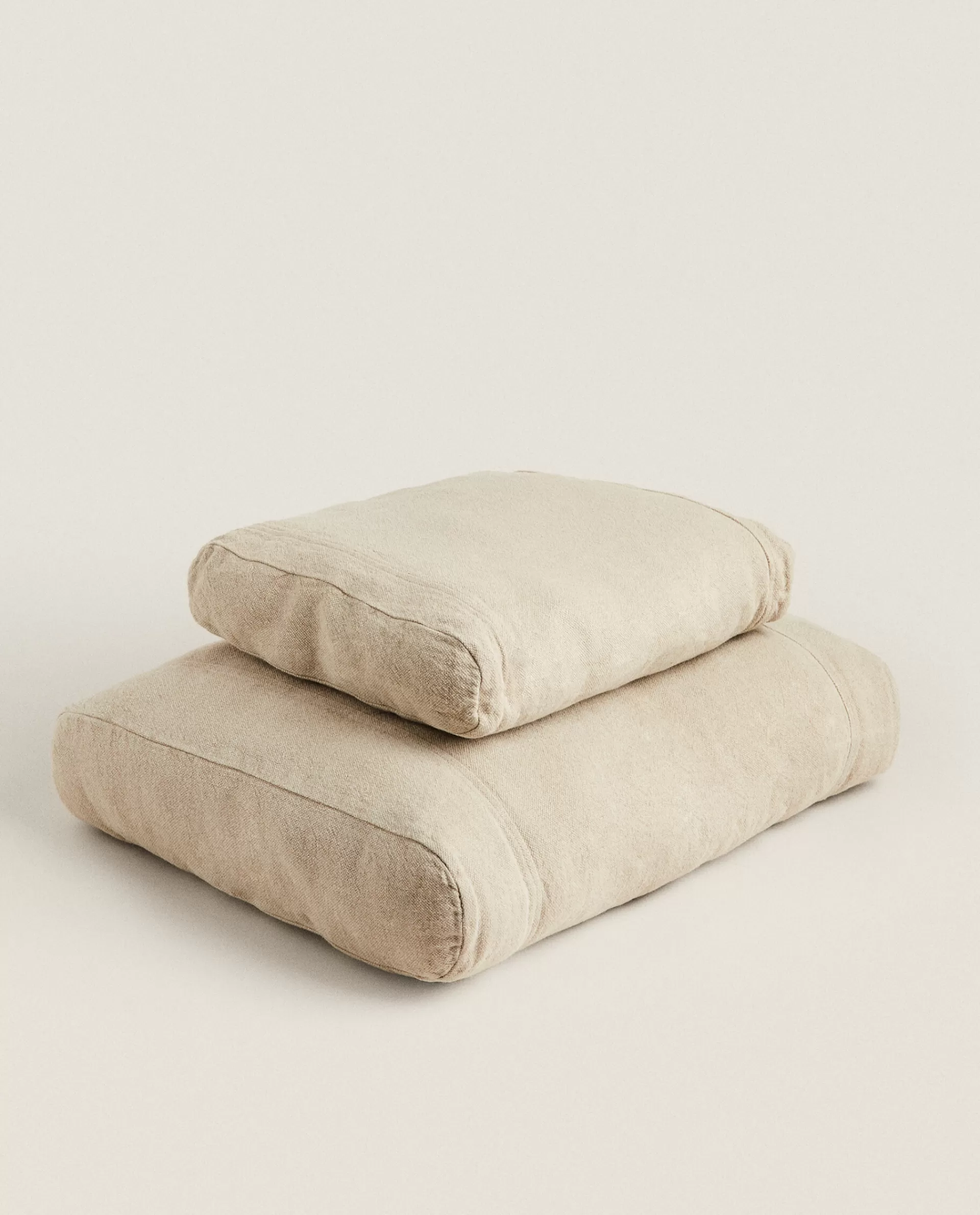 ZARA Home Linen Pet Cushion Beige Outlet