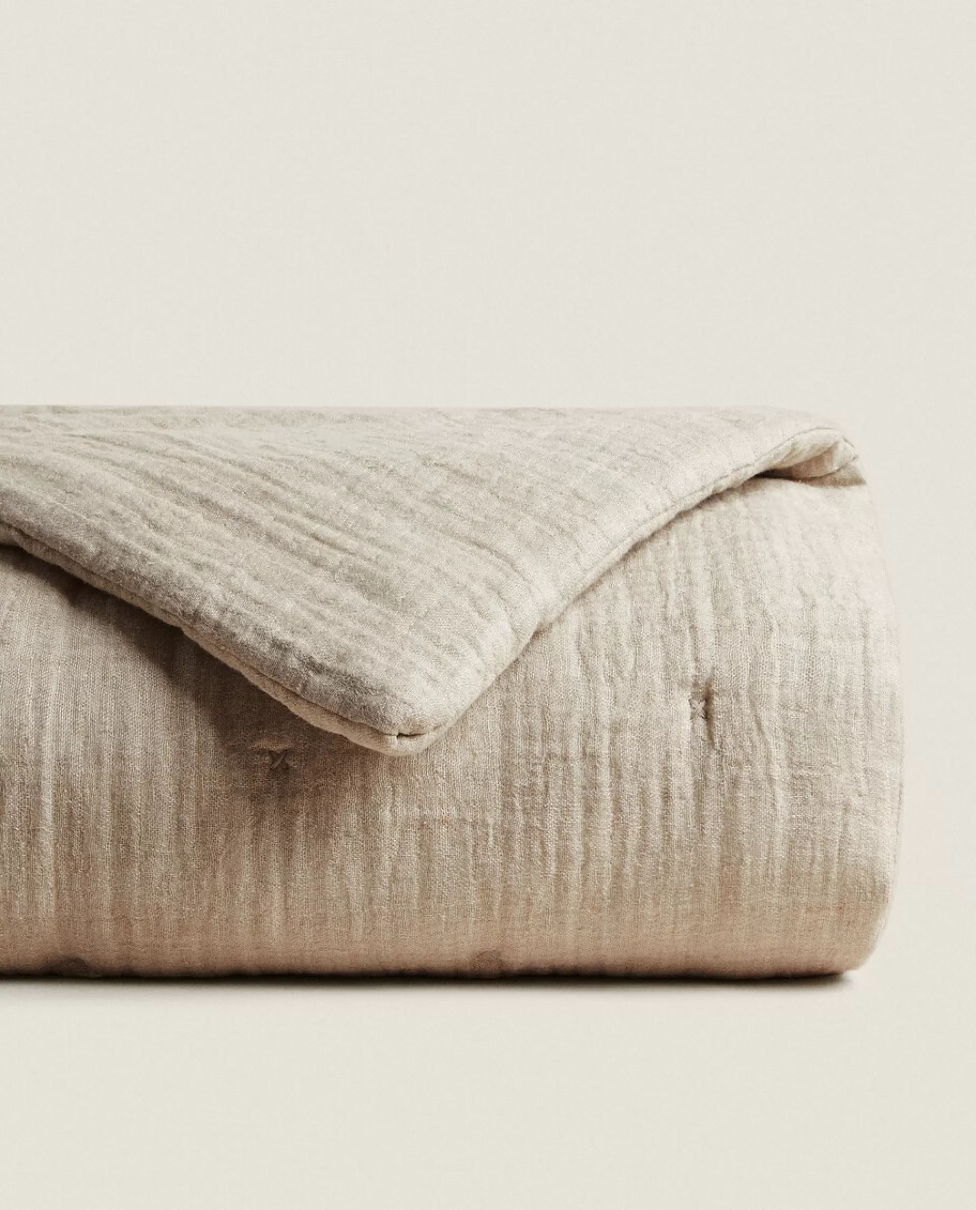 ZARA Home Linen Quilt Natural Colour Store