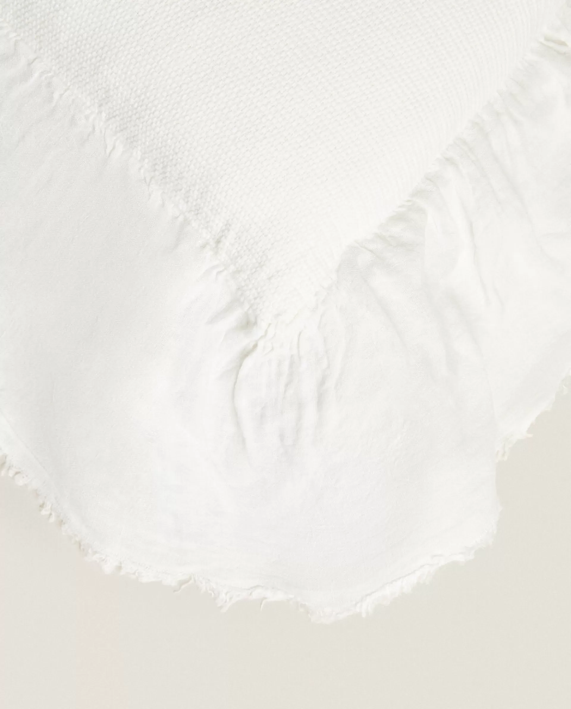 ZARA Home Linen Ruffle Throw Pillow Cover Oyster White Store
