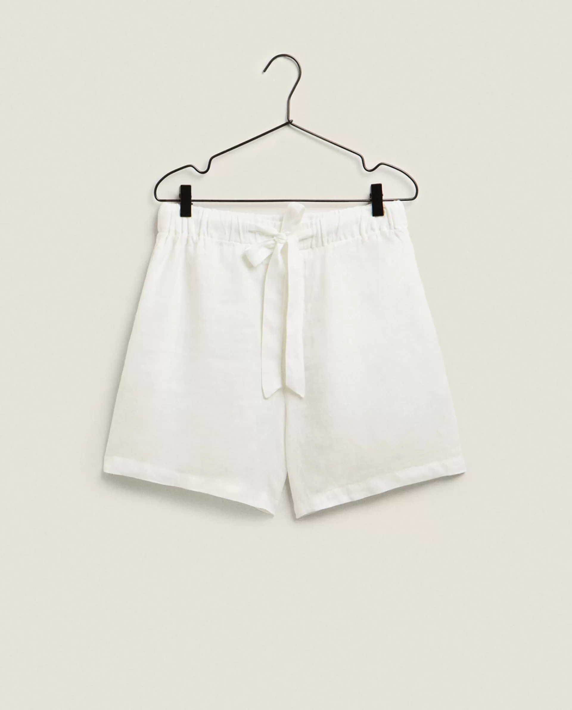 ZARA Home Linen Shorts Cream Fashion