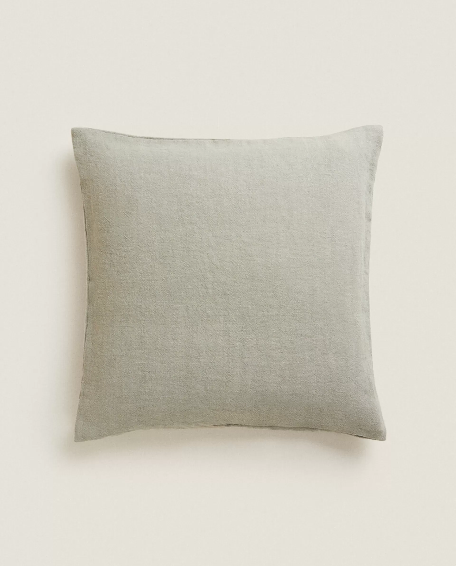 ZARA Home Linen Throw Pillow Cover Middle Grey Discount