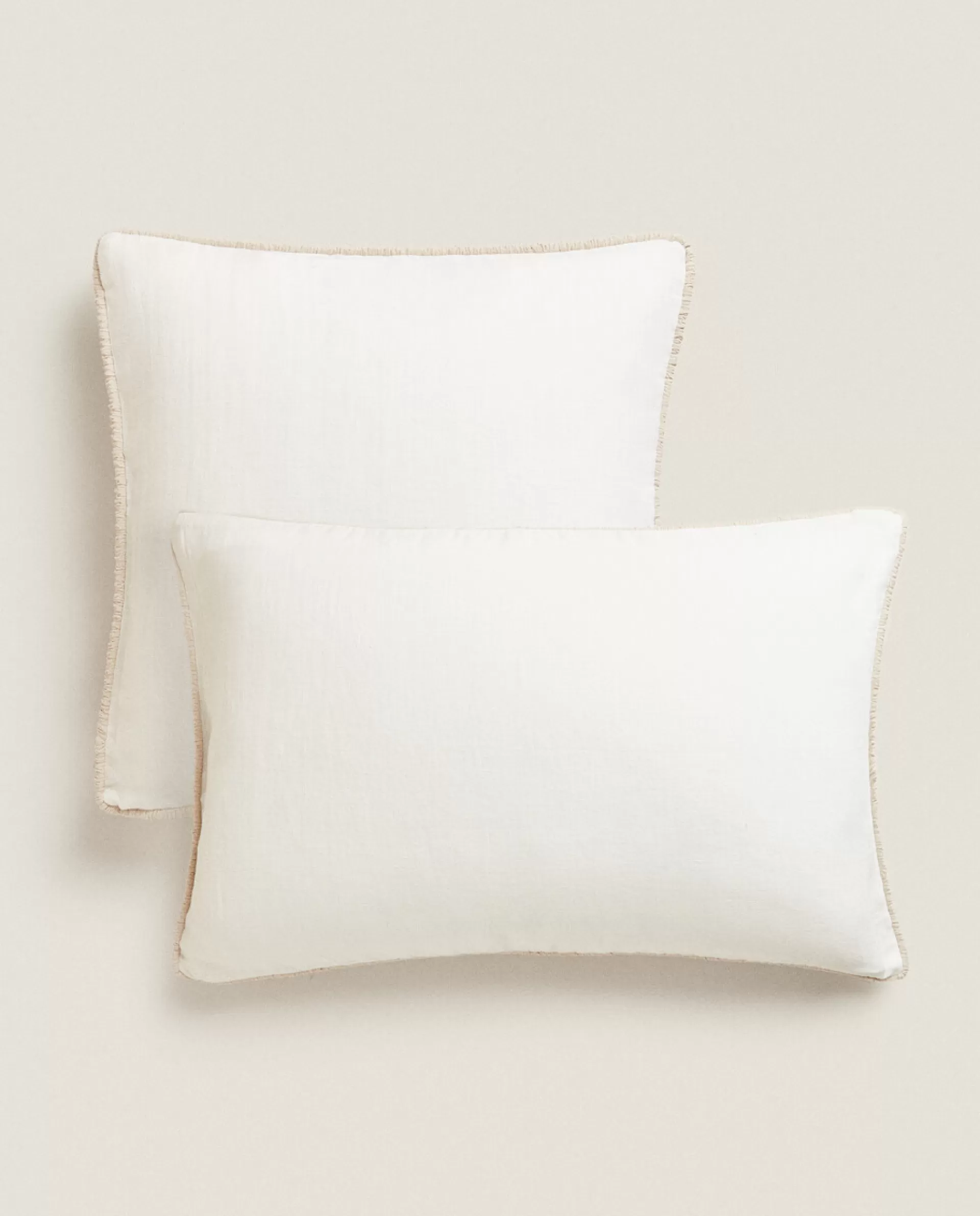ZARA Home Linen Throw Pillow Cover Cream Online