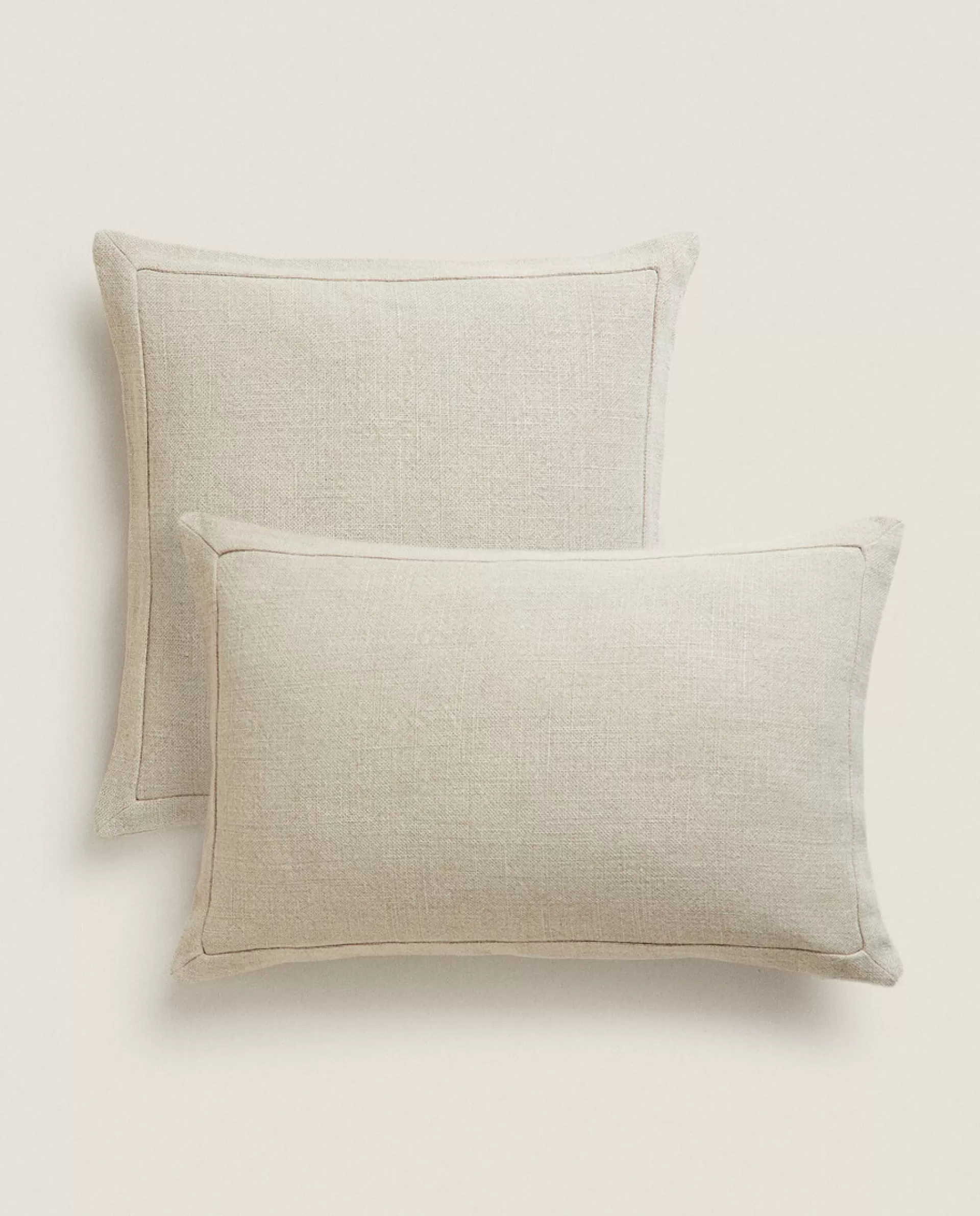 ZARA Home Linen Throw Pillow Cover Tan Sale