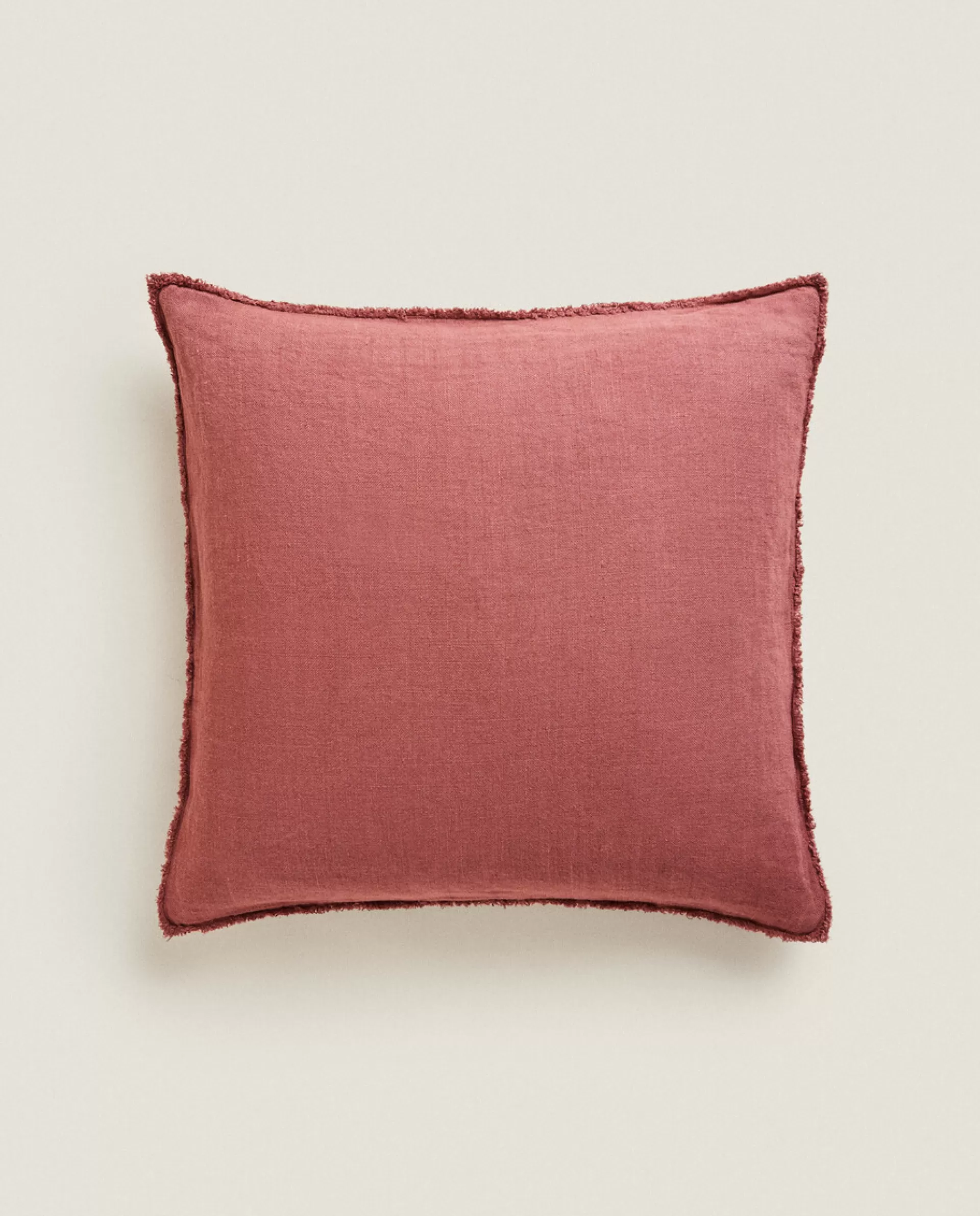 ZARA Home Linen Throw Pillow Cover Pink Discount
