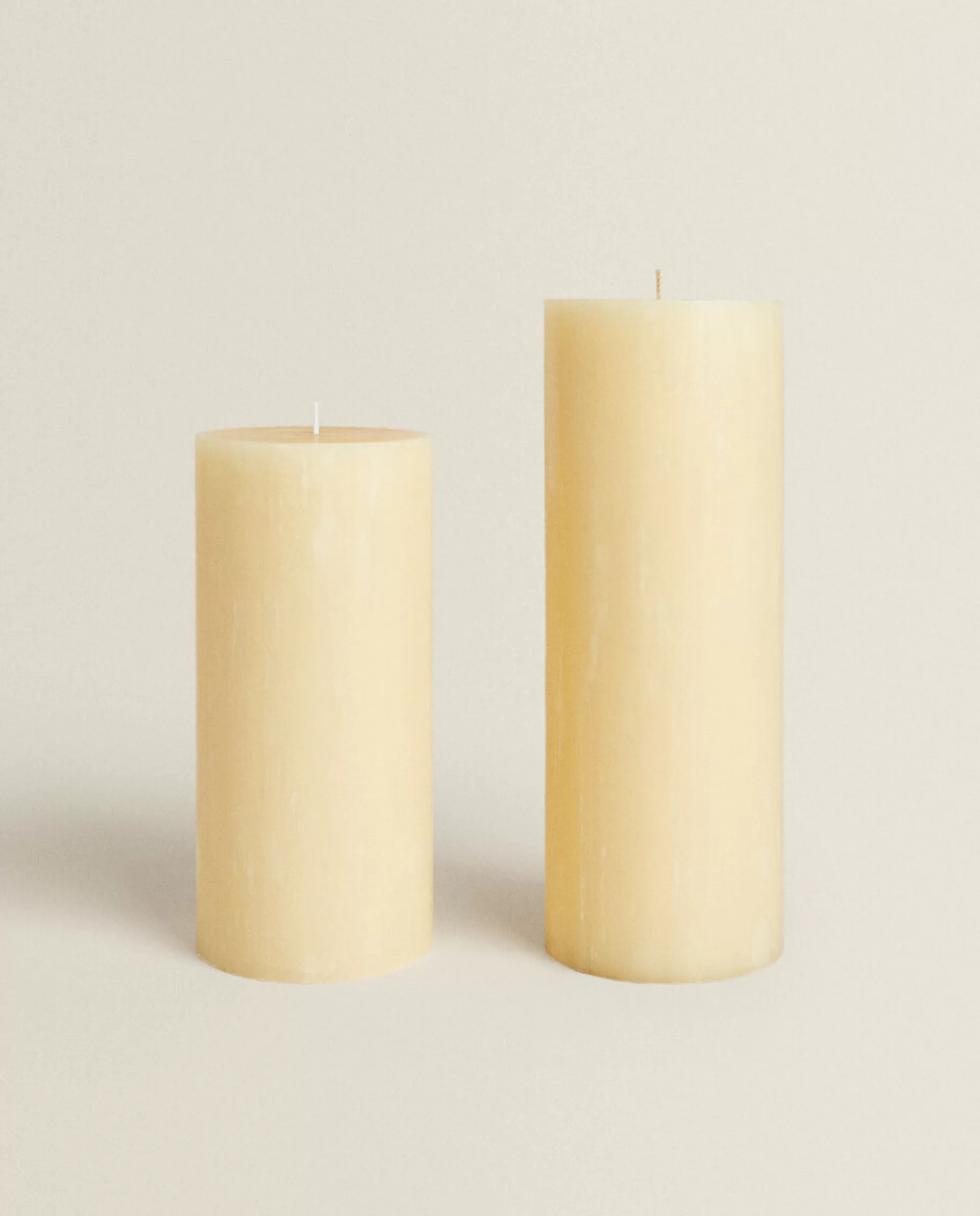 ZARA Home Long Cylinder Candle Butter Yellow Shop