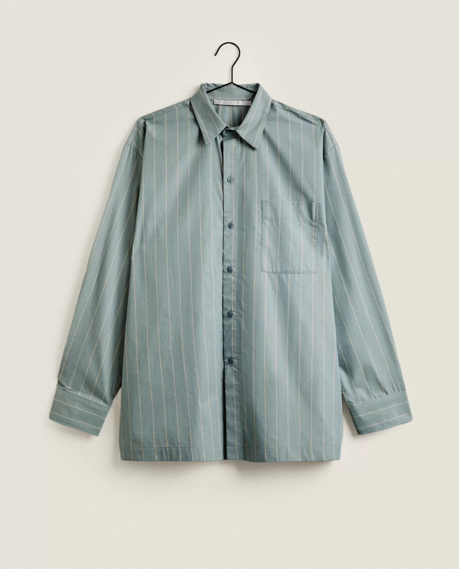 ZARA Home Men'S Striped Shirt Green Store