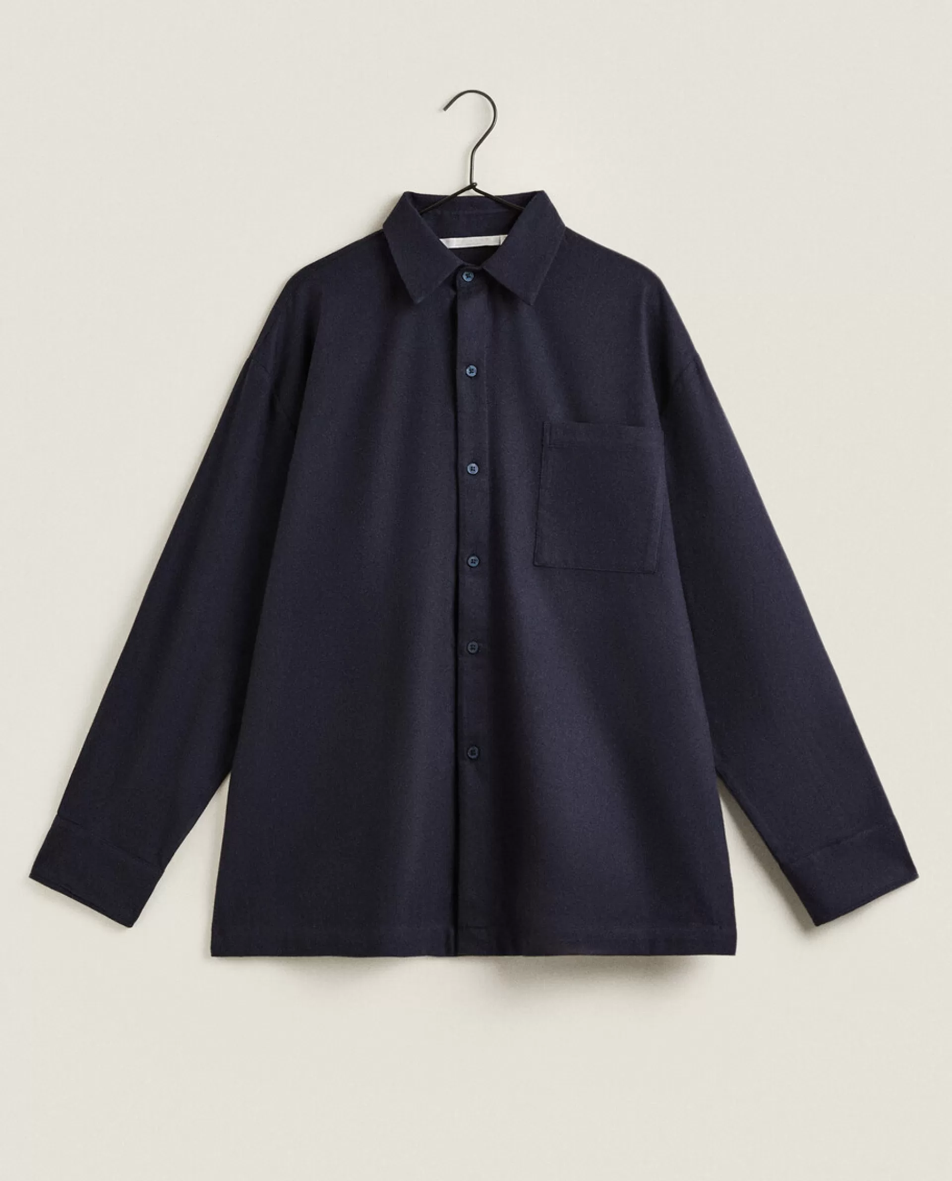 ZARA Home Men'S Twill Shirt Navy Sale