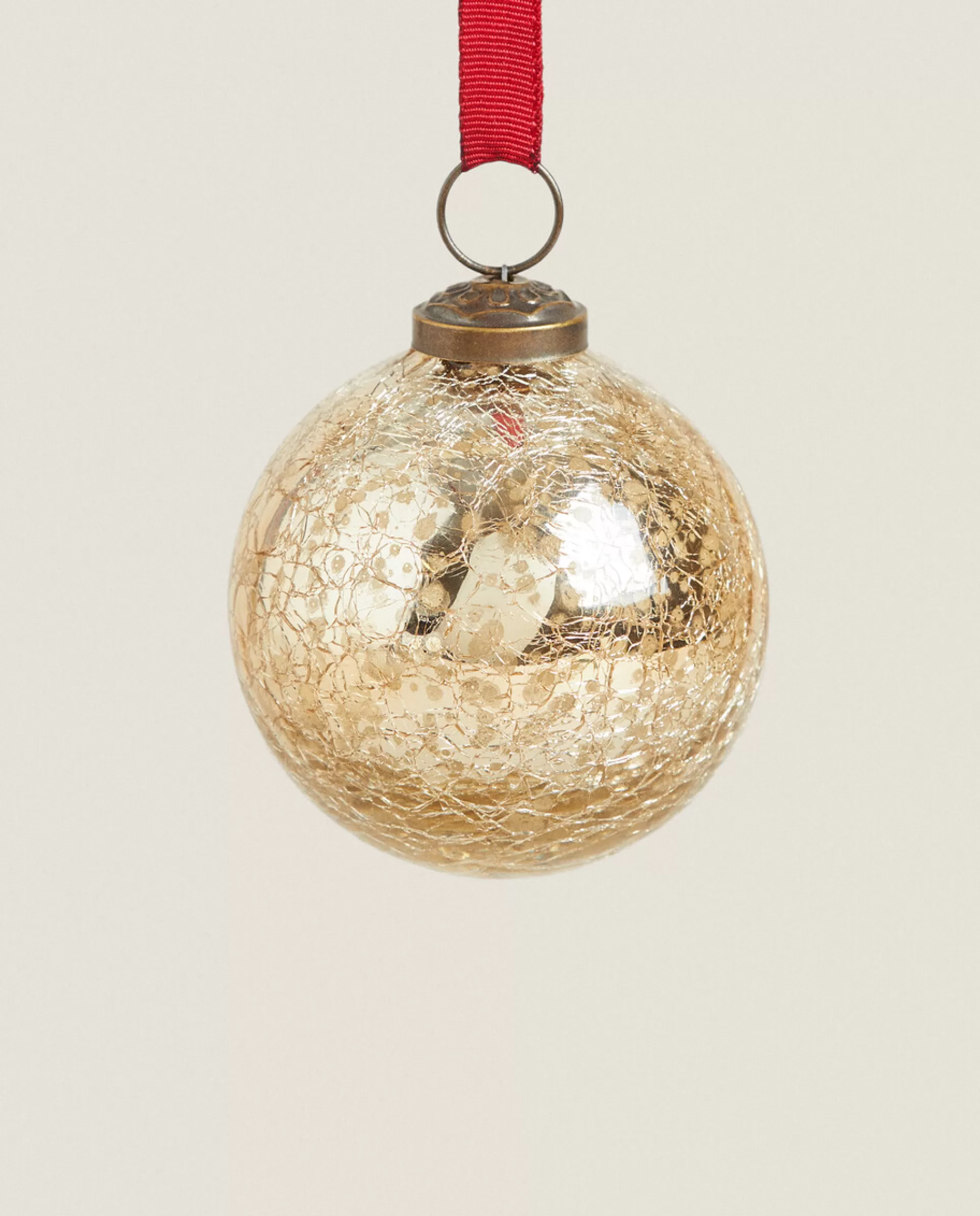 ZARA Home Mercurized Glass Christmas Ornament Golden Sale