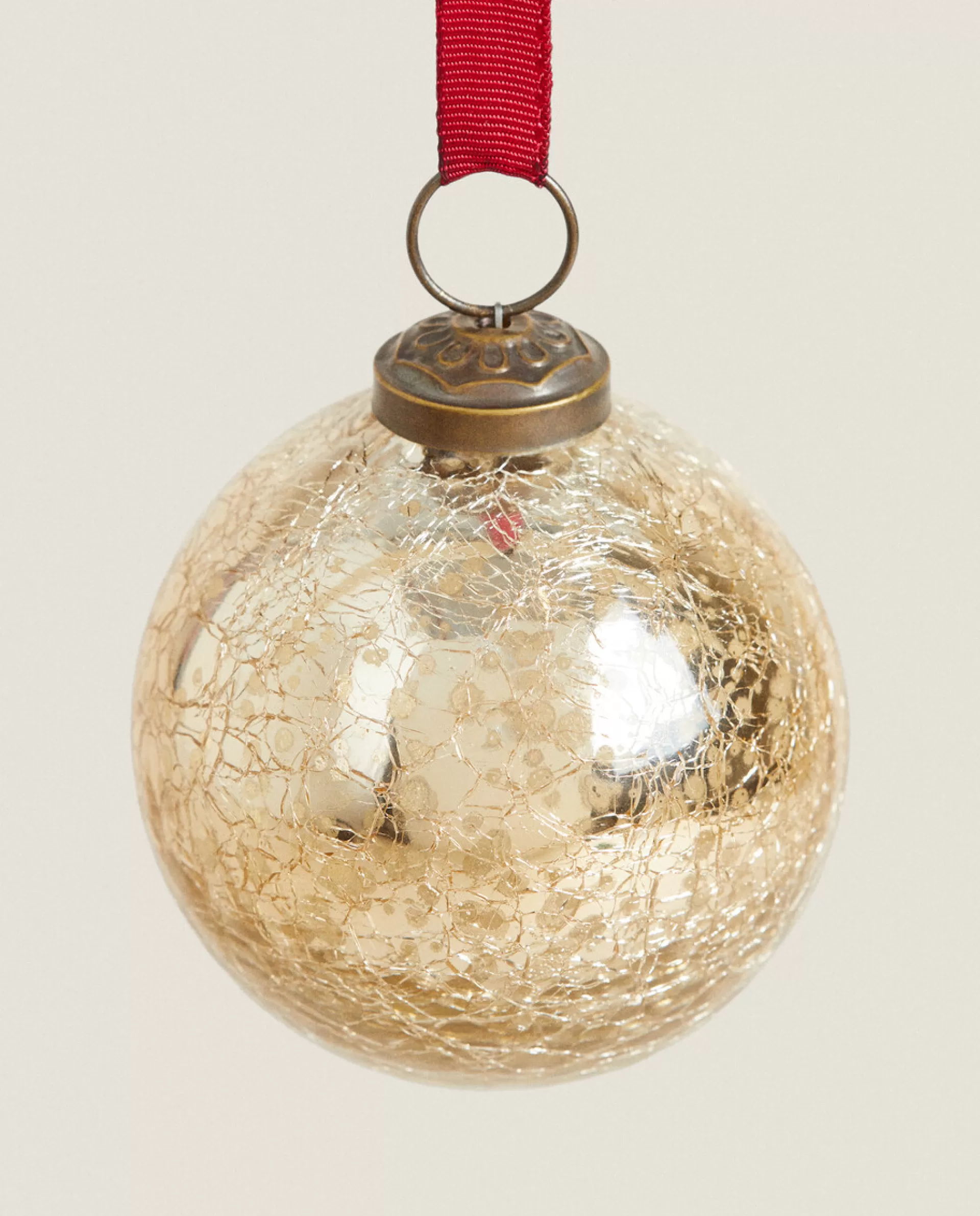 ZARA Home Mercurized Glass Christmas Ornament Golden Sale